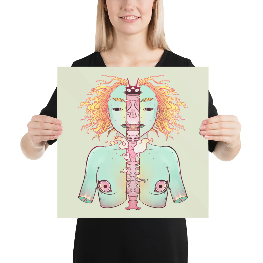 Cat And Woman, Matte Art Print Poster - Image 6
