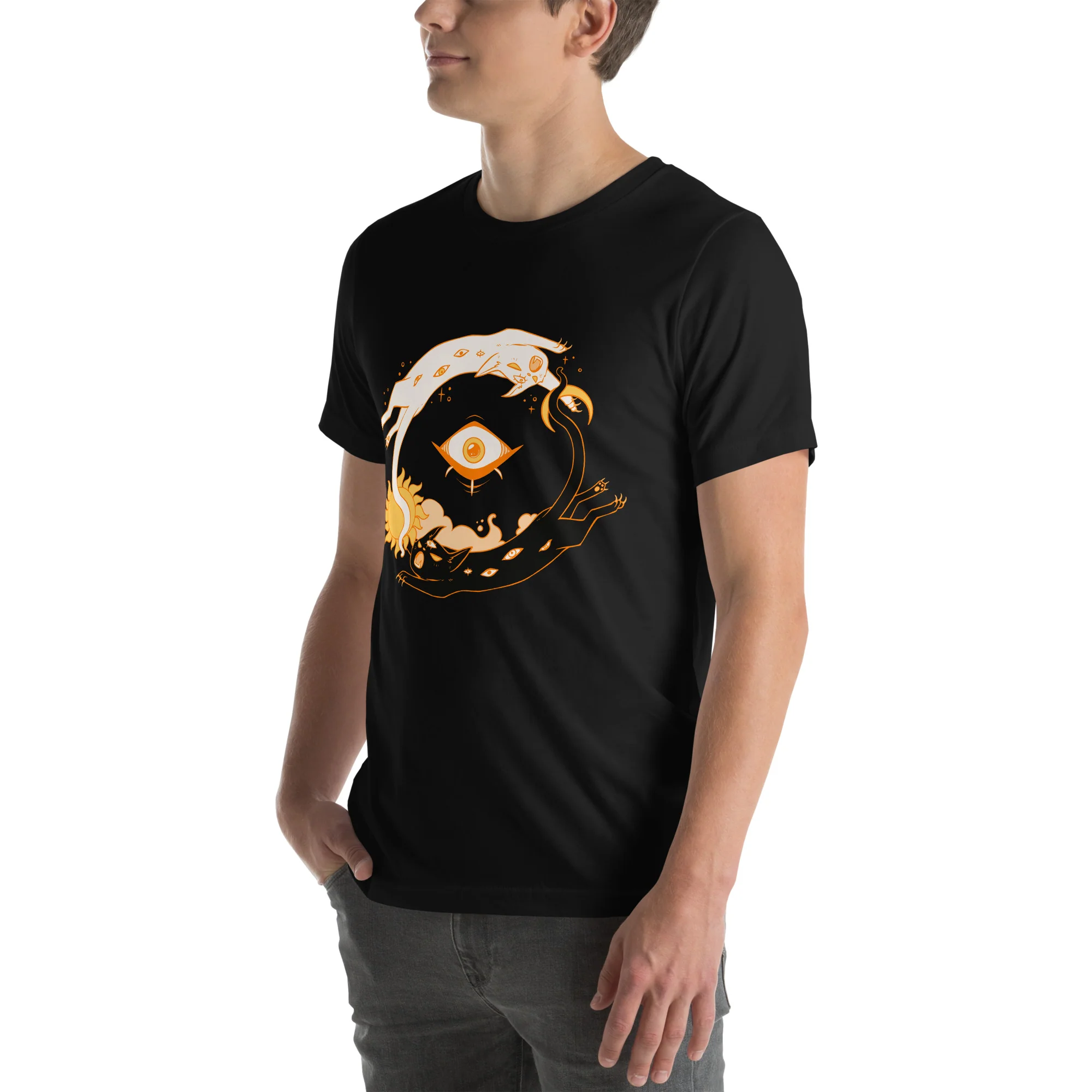 Skoll and Hati As Cats, Unisex T-Shirt - Image 3