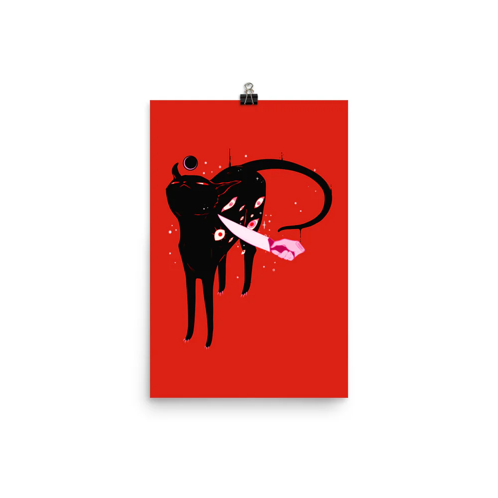 Smug Cat, Matte Art Print Poster - Image 5