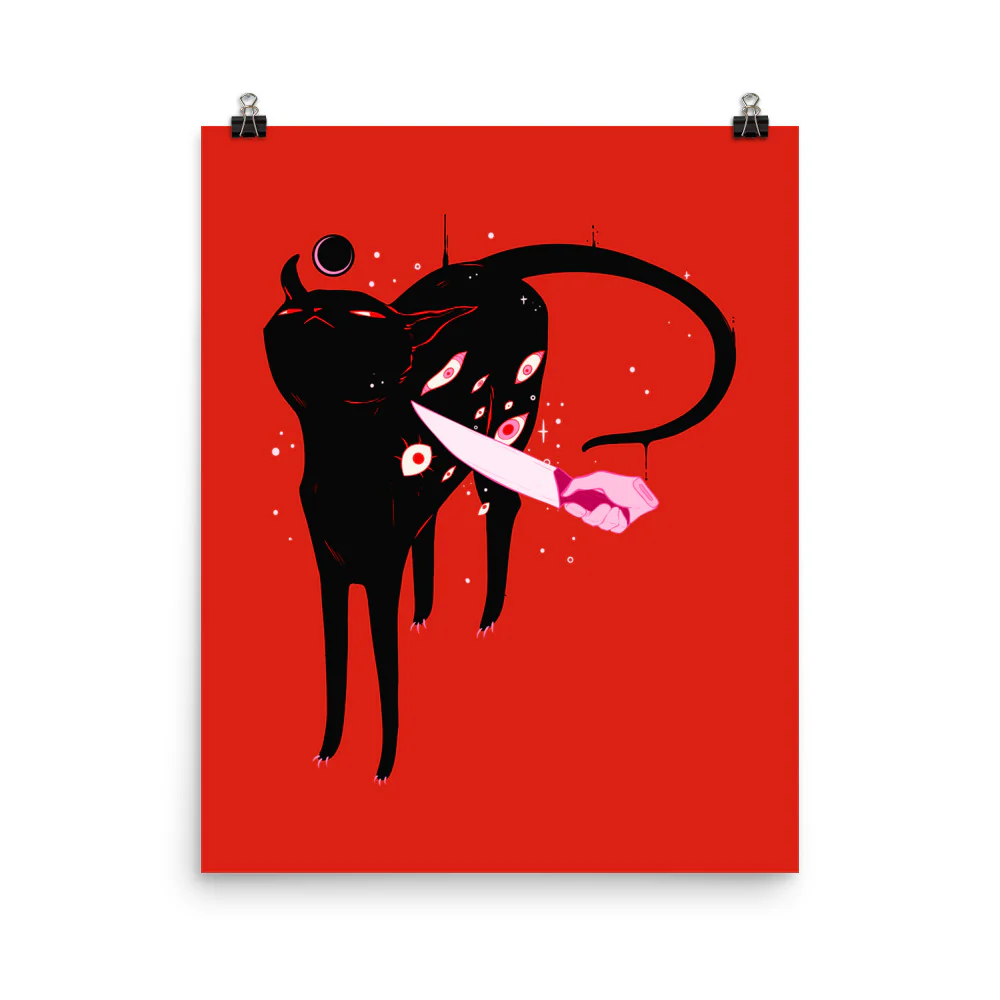 Smug Cat, Matte Art Print Poster - Image 6