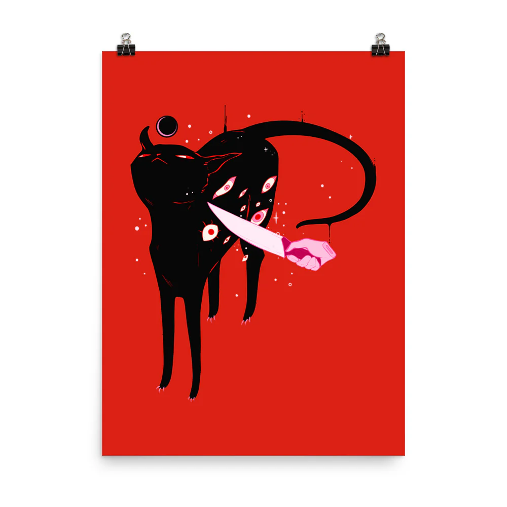 Smug Cat, Matte Art Print Poster - Image 7