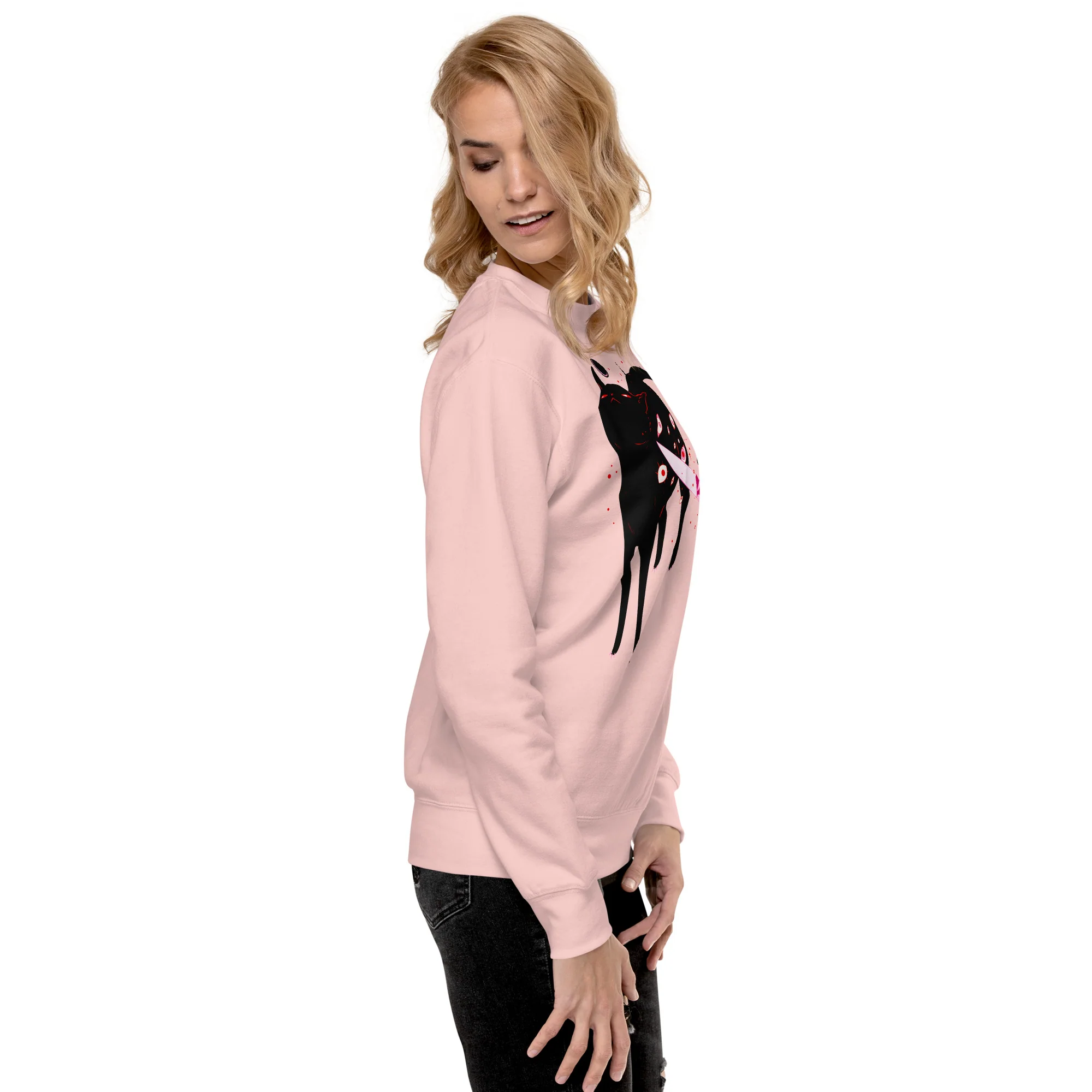 Smug Cat, Premium Unisex Sweatshirt - Image 3