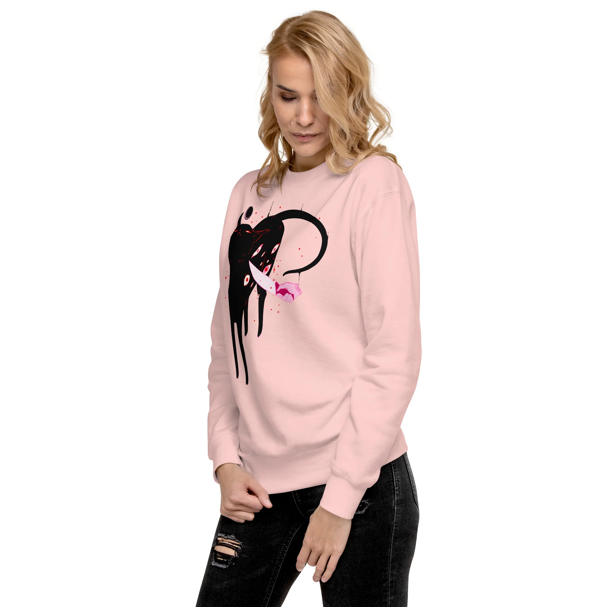 Smug Cat, Premium Unisex Sweatshirt - Image 4