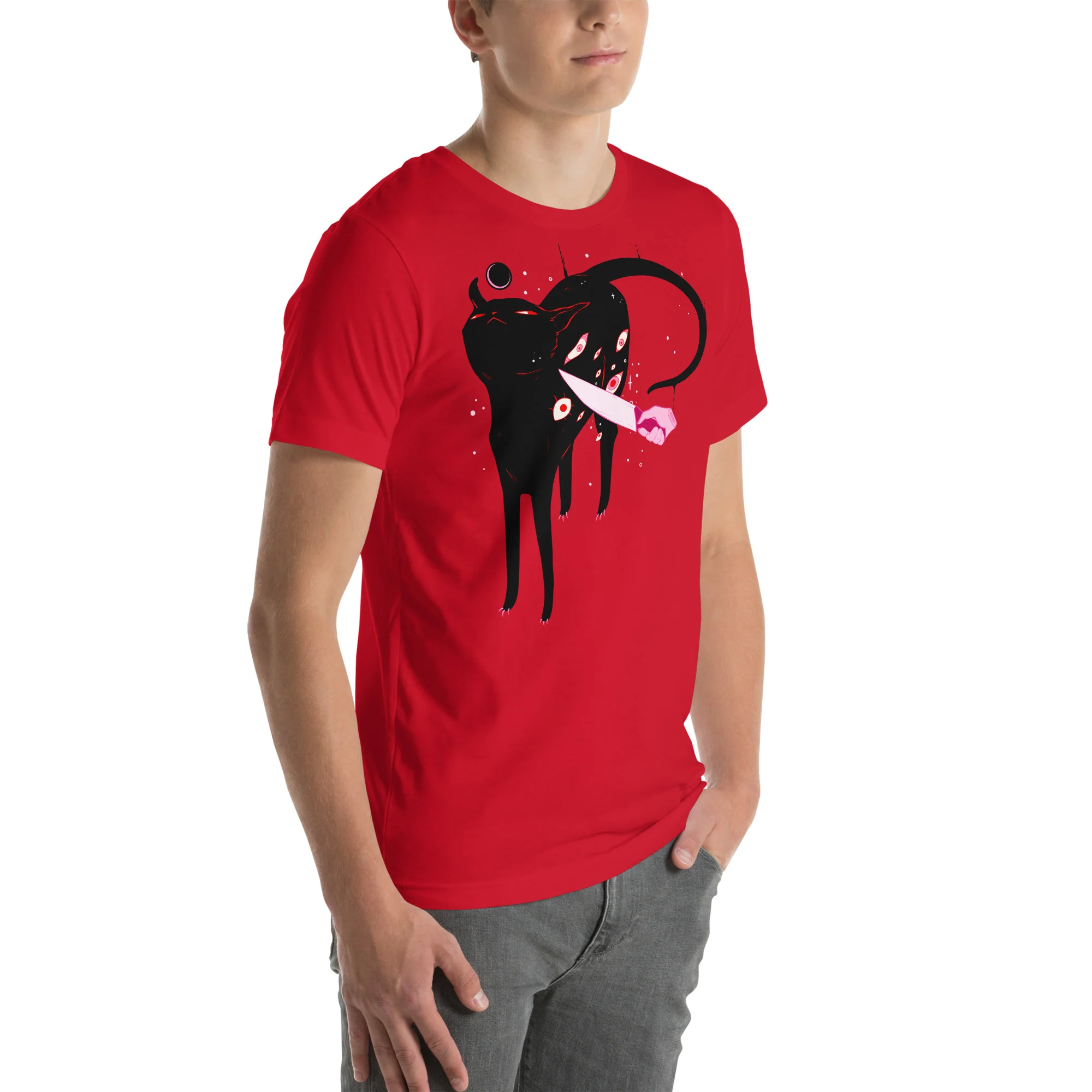 Smug Cat, Unisex T-Shirt - Image 3