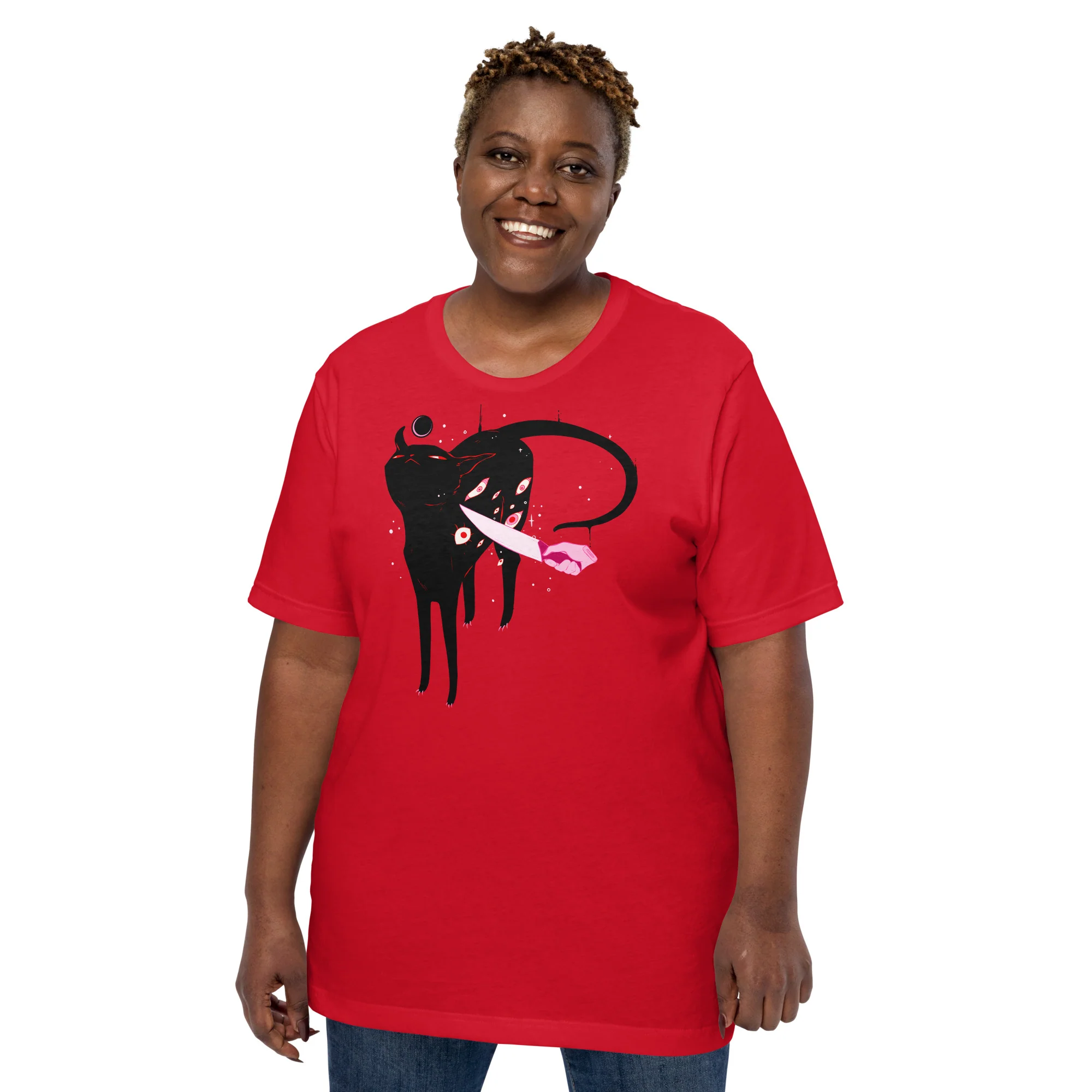 Smug Cat, Unisex T-Shirt - Image 4