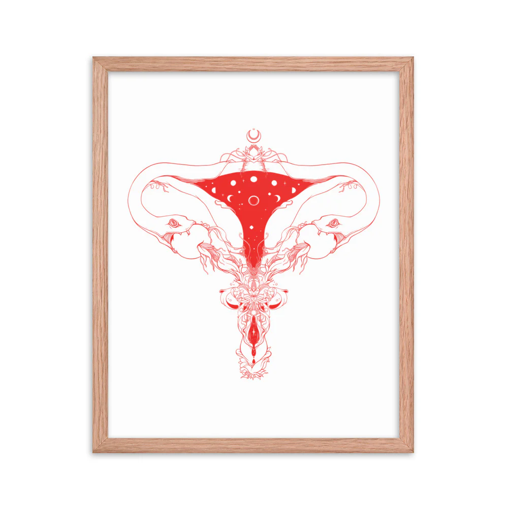 Snake Uterus Lilith, Framed Art Print - Image 3