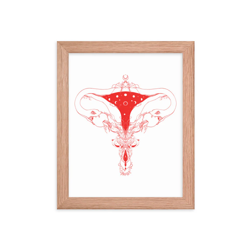 Snake Uterus Lilith, Framed Art Print - Image 4