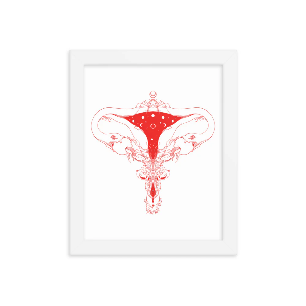 Snake Uterus Lilith, Framed Art Print - Image 5