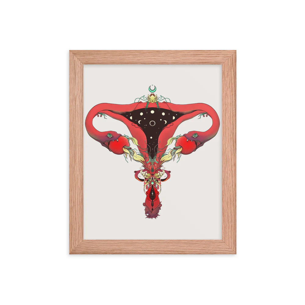 Snake Uterus Lilith, Framed Art Print - Image 4