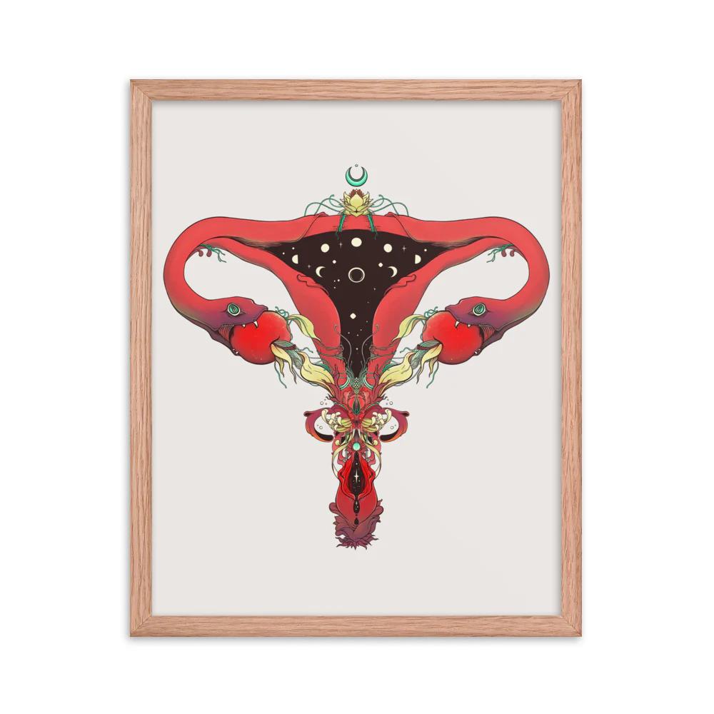 Snake Uterus Lilith, Framed Art Print - Image 5