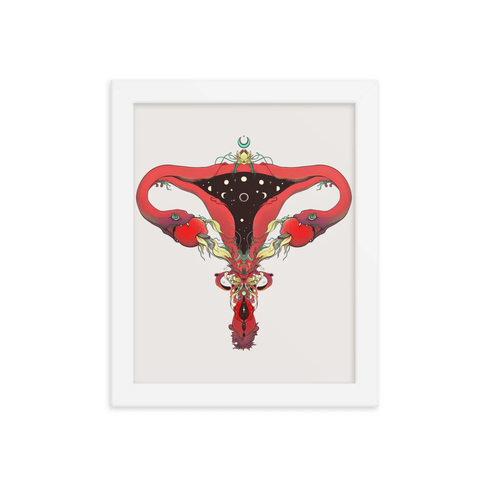 Snake Uterus Lilith, Framed Art Print - Image 6
