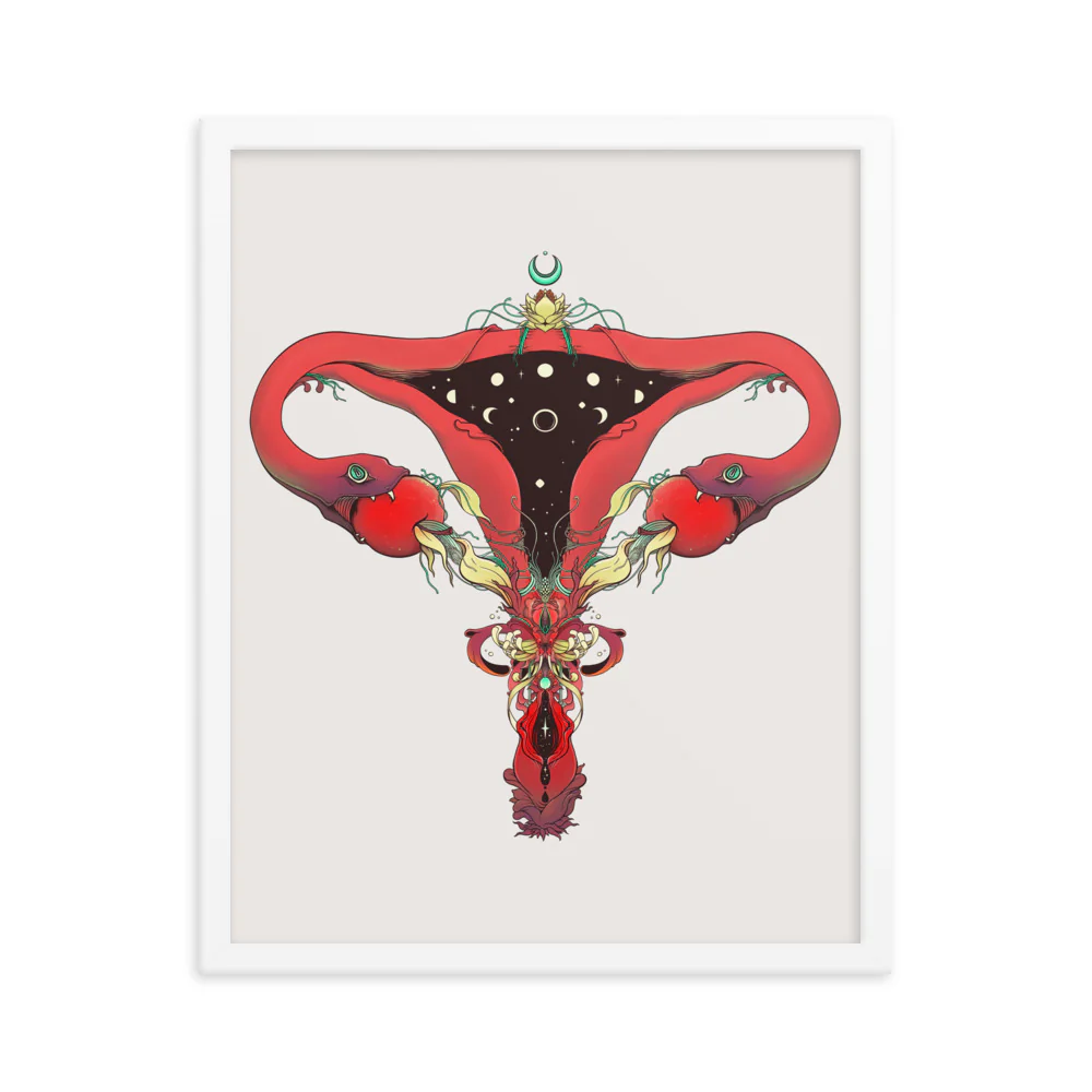 Snake Uterus Lilith, Framed Art Print - Image 7