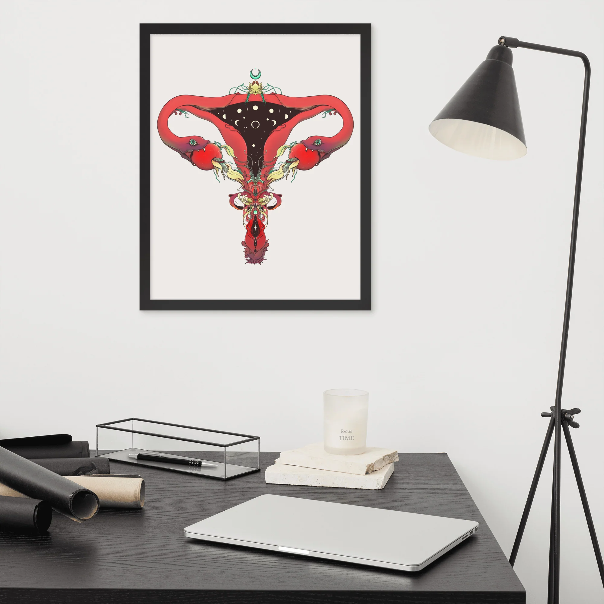 Snake Uterus Lilith, Framed Art Print - Image 8
