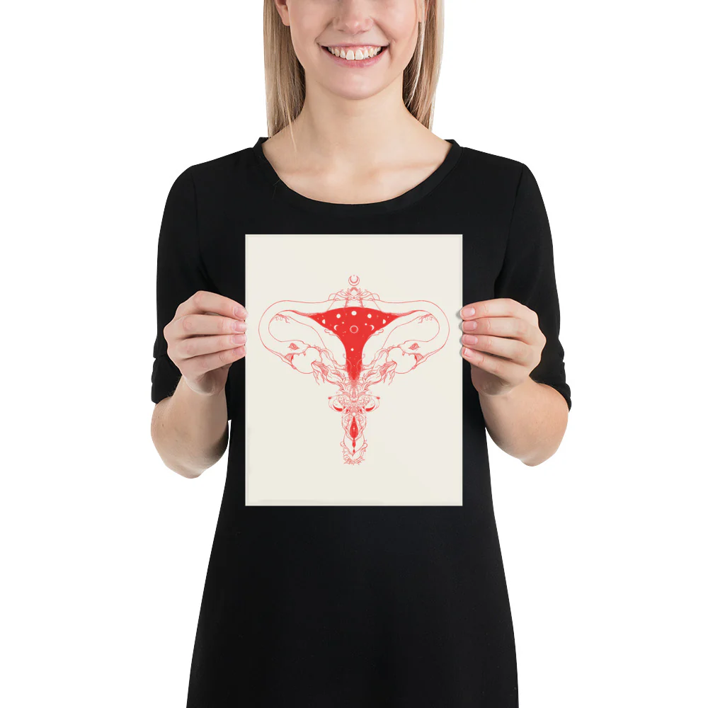 Snake Uterus Lilith, Outlines, Matte Art Print Poster - Image 6