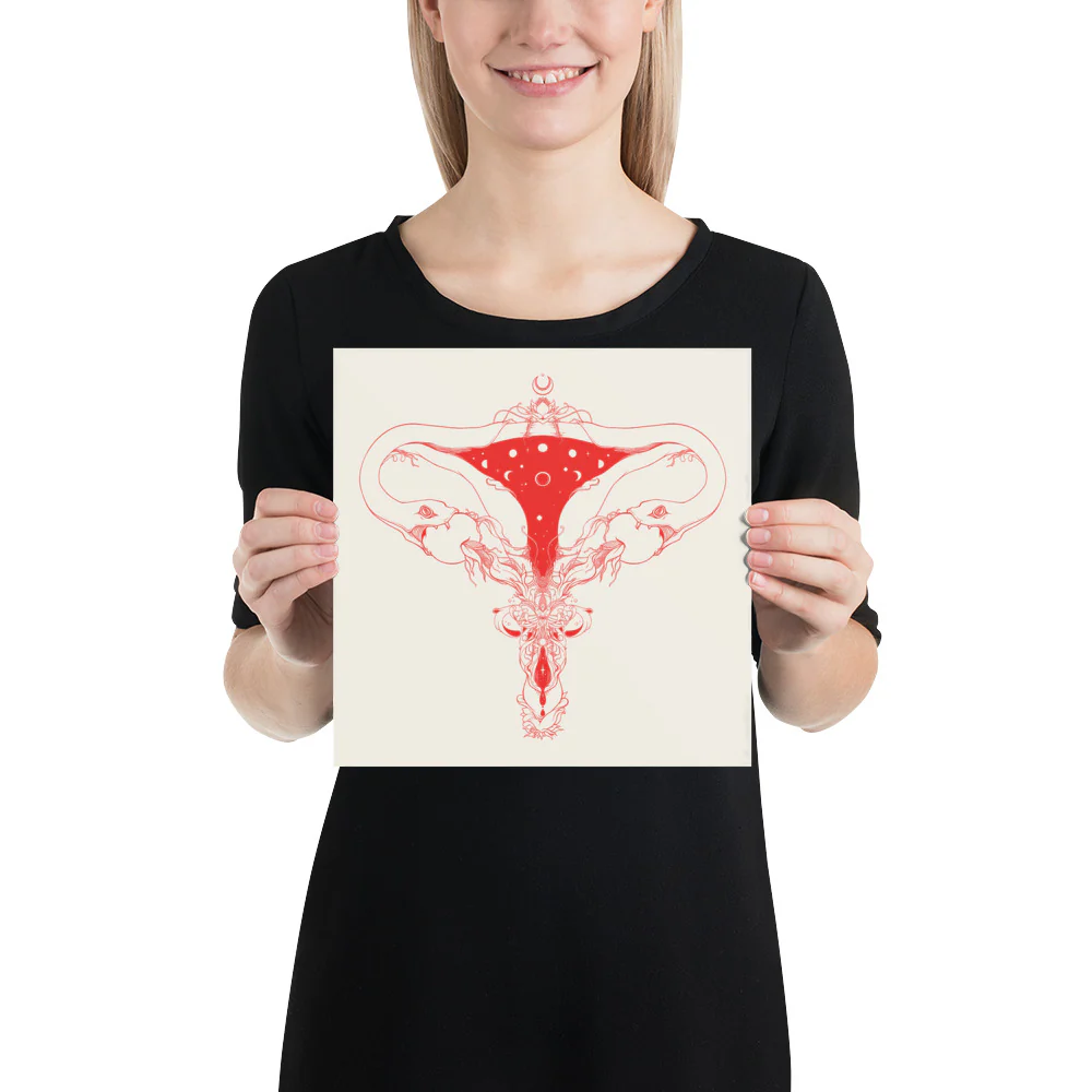 Snake Uterus Lilith, Outlines, Matte Art Print Poster - Image 7
