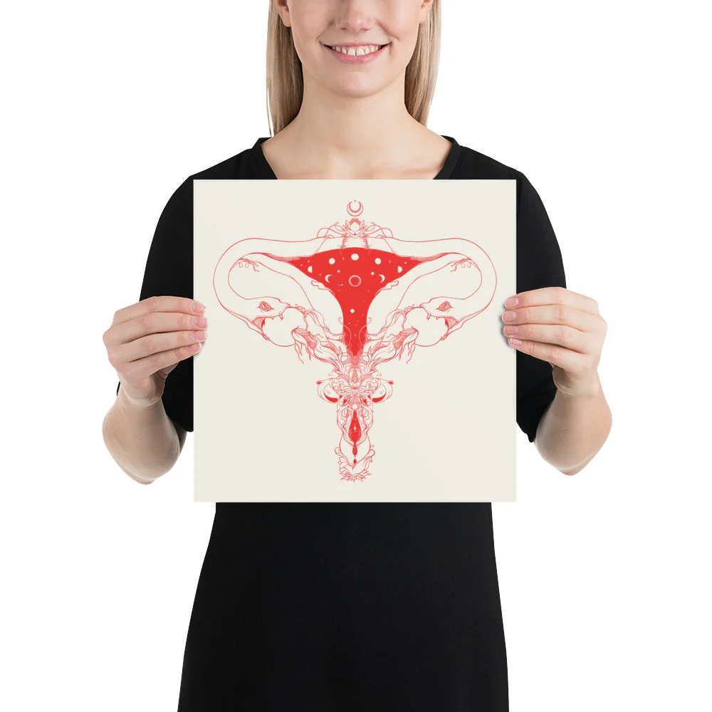 Snake Uterus Lilith, Outlines, Matte Art Print Poster - Image 8