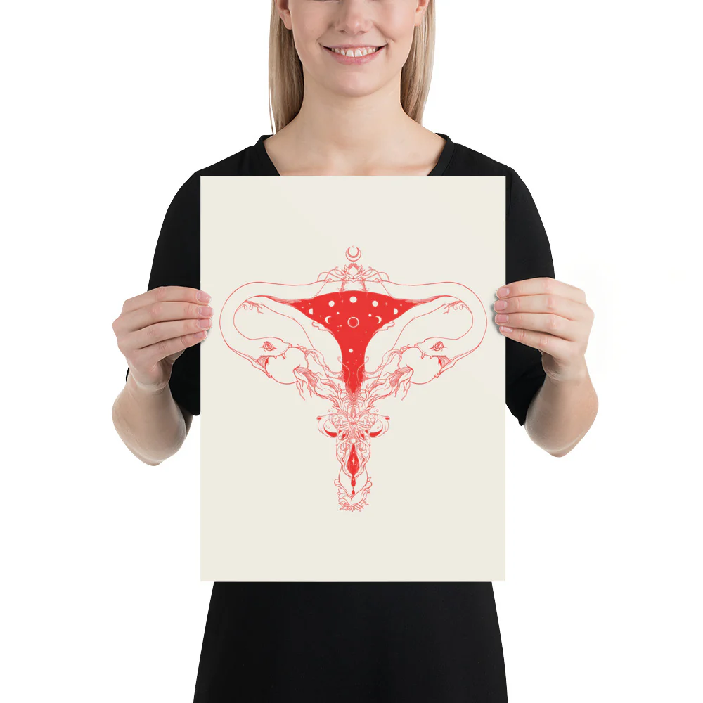 Snake Uterus Lilith, Outlines, Matte Art Print Poster - Image 9