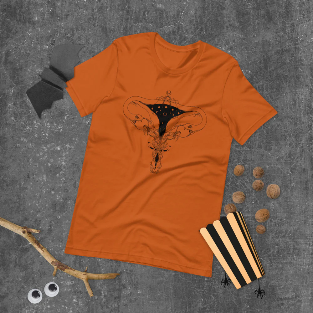 Snake Uterus Lilith, Unisex T-Shirt, Autumn - Image 6