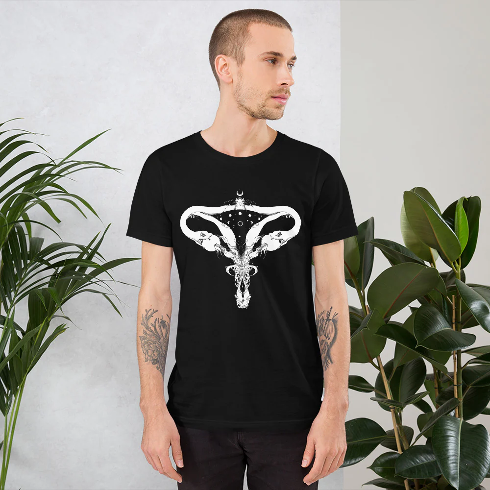 Snake Uterus Lilith, Unisex T-Shirt, Black - Image 4
