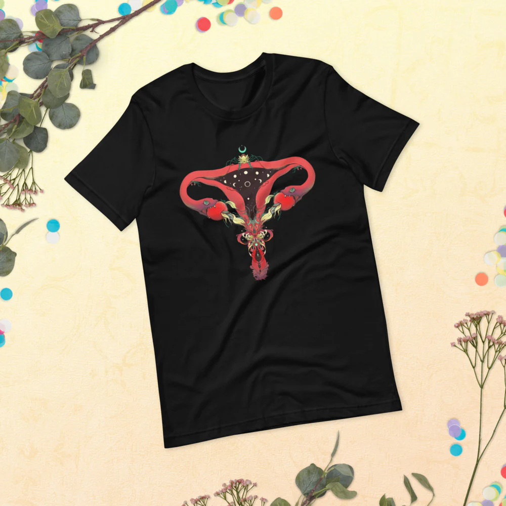 Snake Uterus Lilith, Unisex T-Shirt, Black - Image 4
