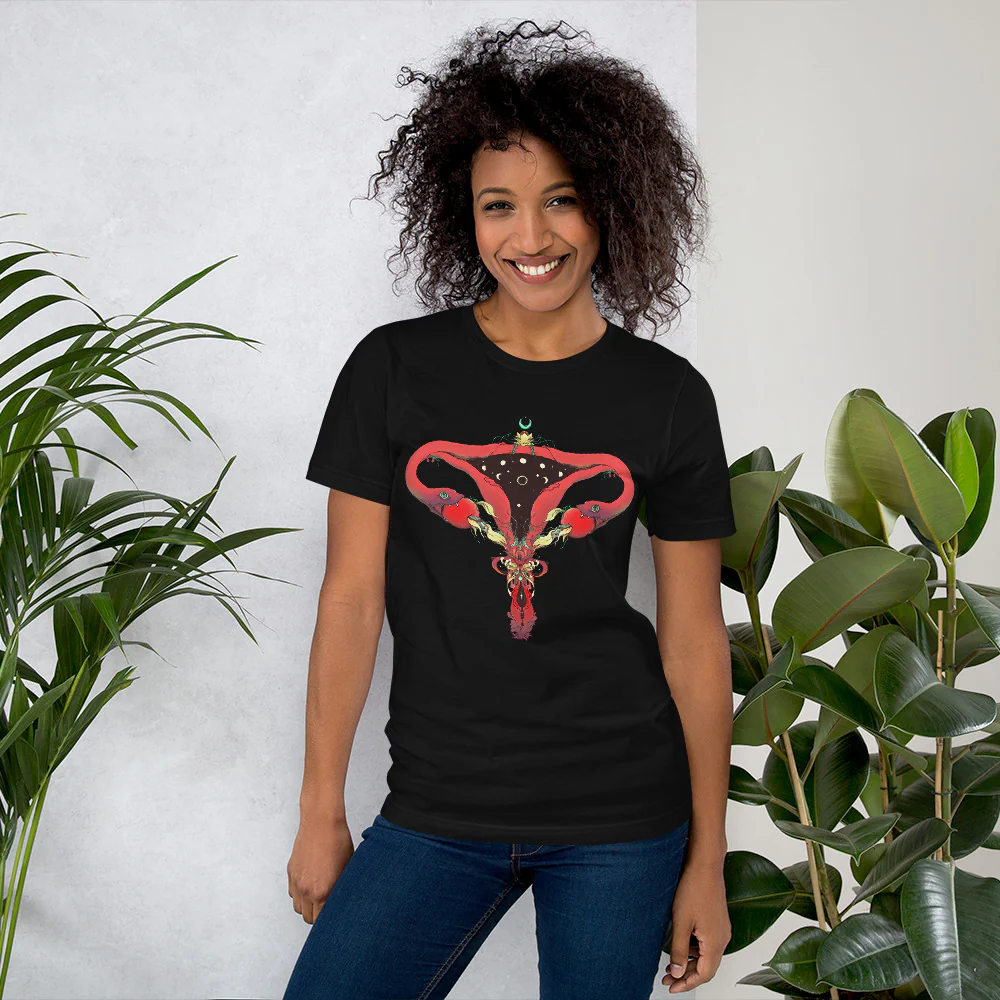 Snake Uterus Lilith, Unisex T-Shirt, Black - Image 5