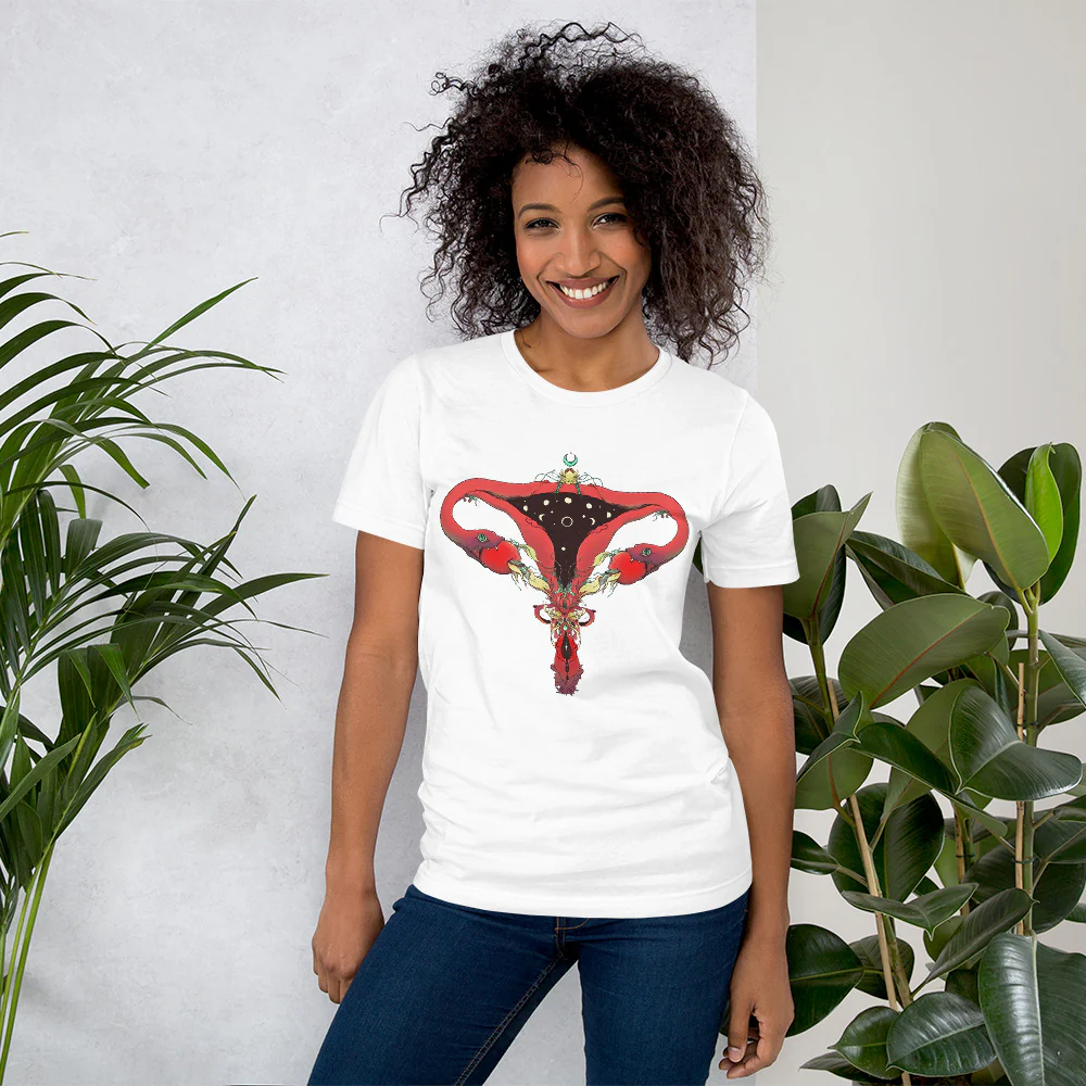 Snake Uterus Lilith, Unisex T-Shirt, White - Image 4