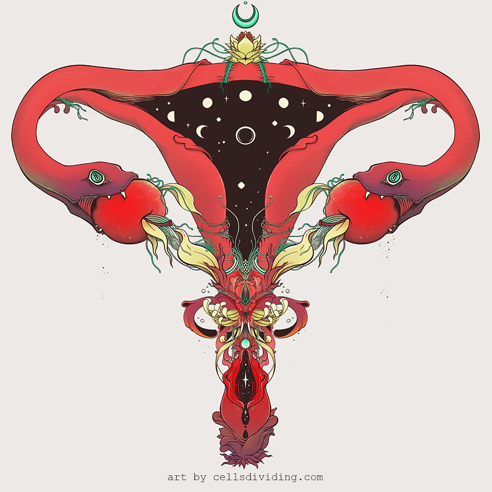 Snake Uterus Lilith, Unisex T-Shirt, White - Image 5