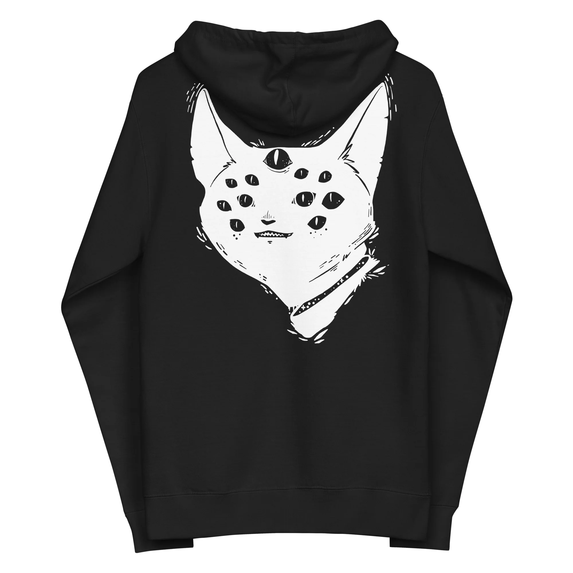 Spider Cat, Unisex Fleece Zip-Up Hoodie - Image 4