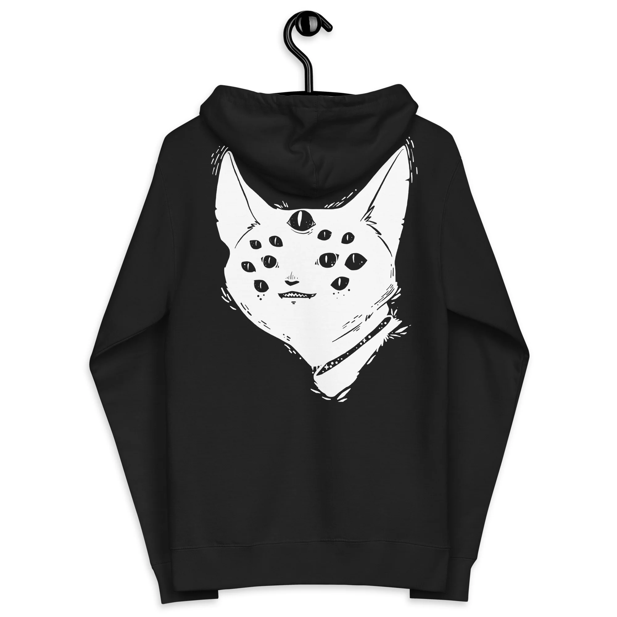 Spider Cat, Unisex Fleece Zip-Up Hoodie - Image 5