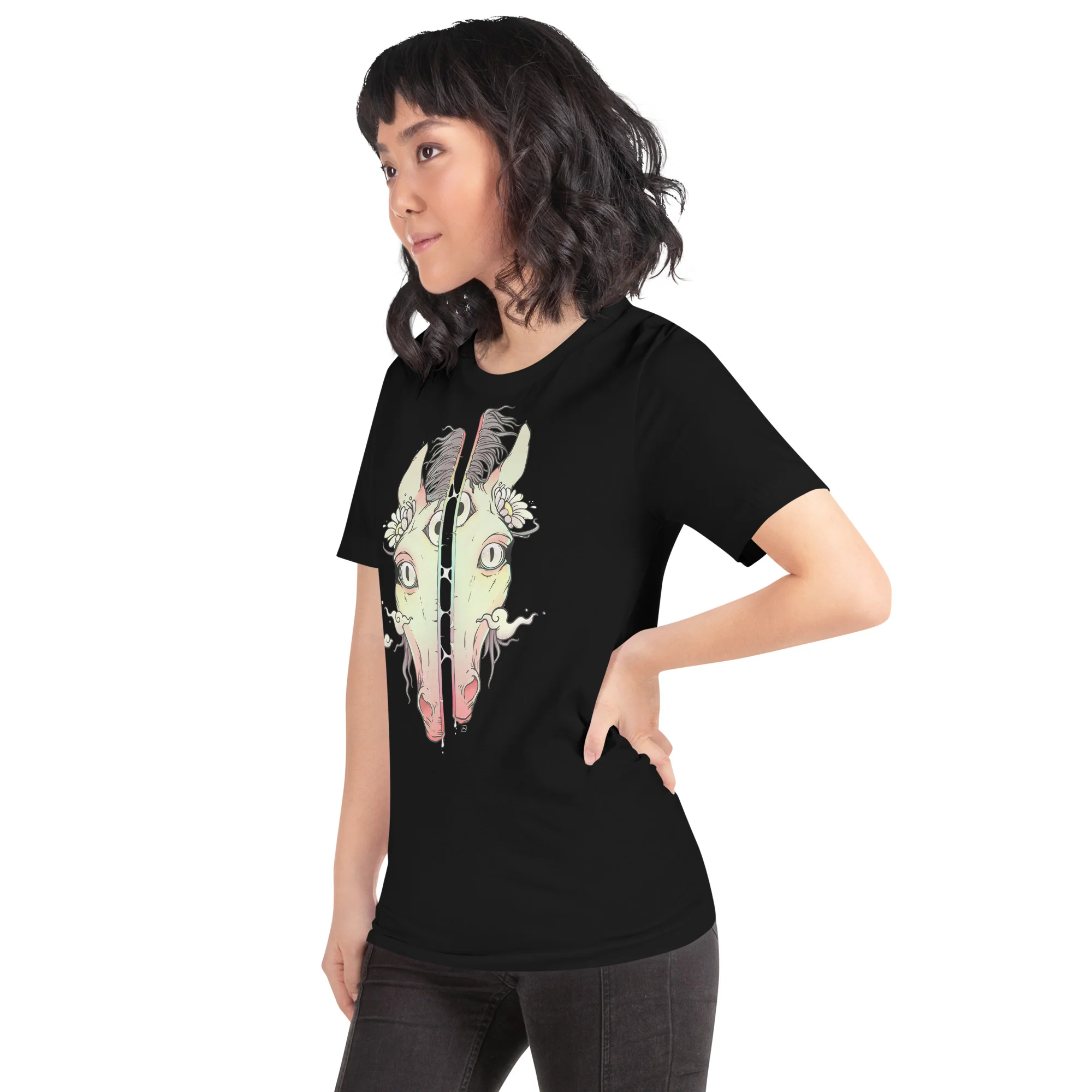 Split Face Horse, Unisex T-Shirt - Image 4