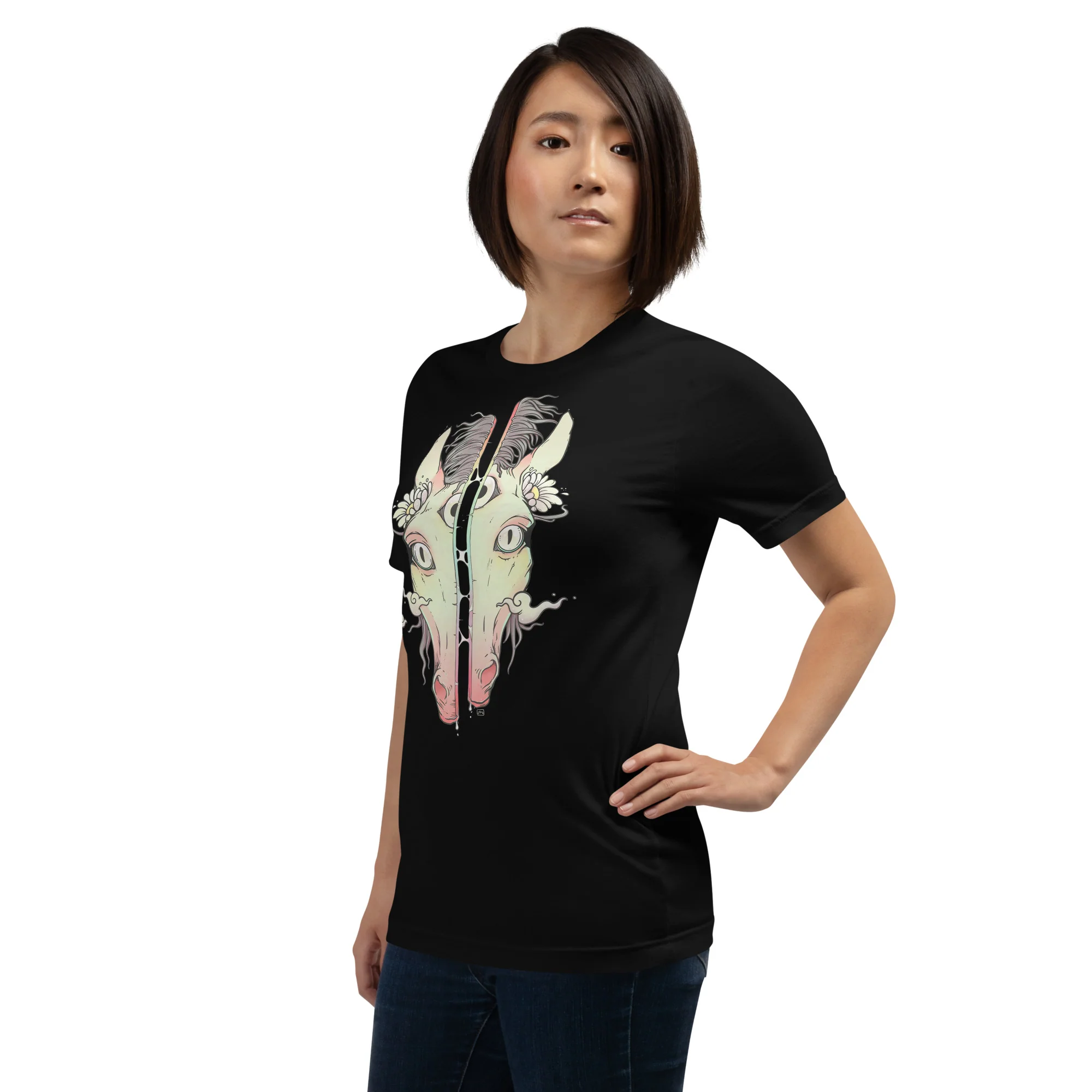 Split Face Horse, Unisex T-Shirt - Image 7