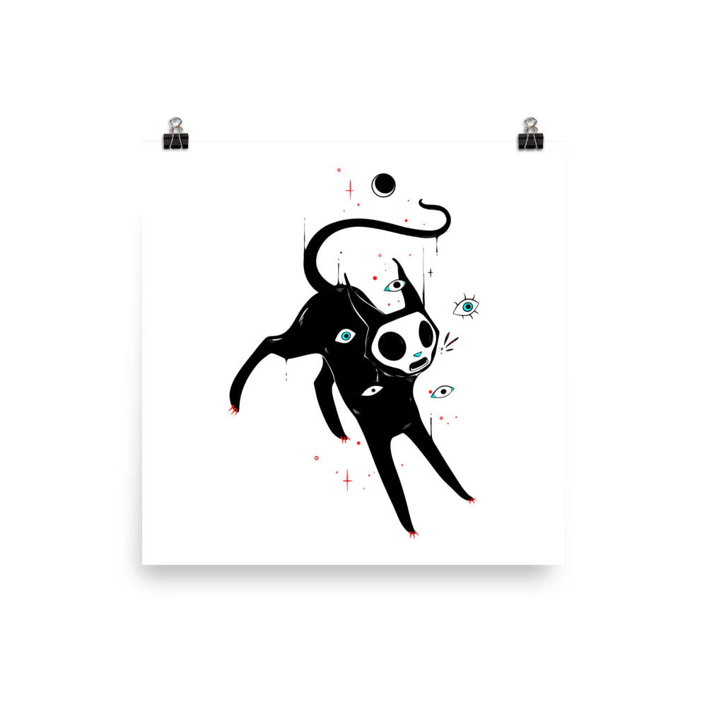 Spooky Cat, Matte Art Print Poster - Image 3