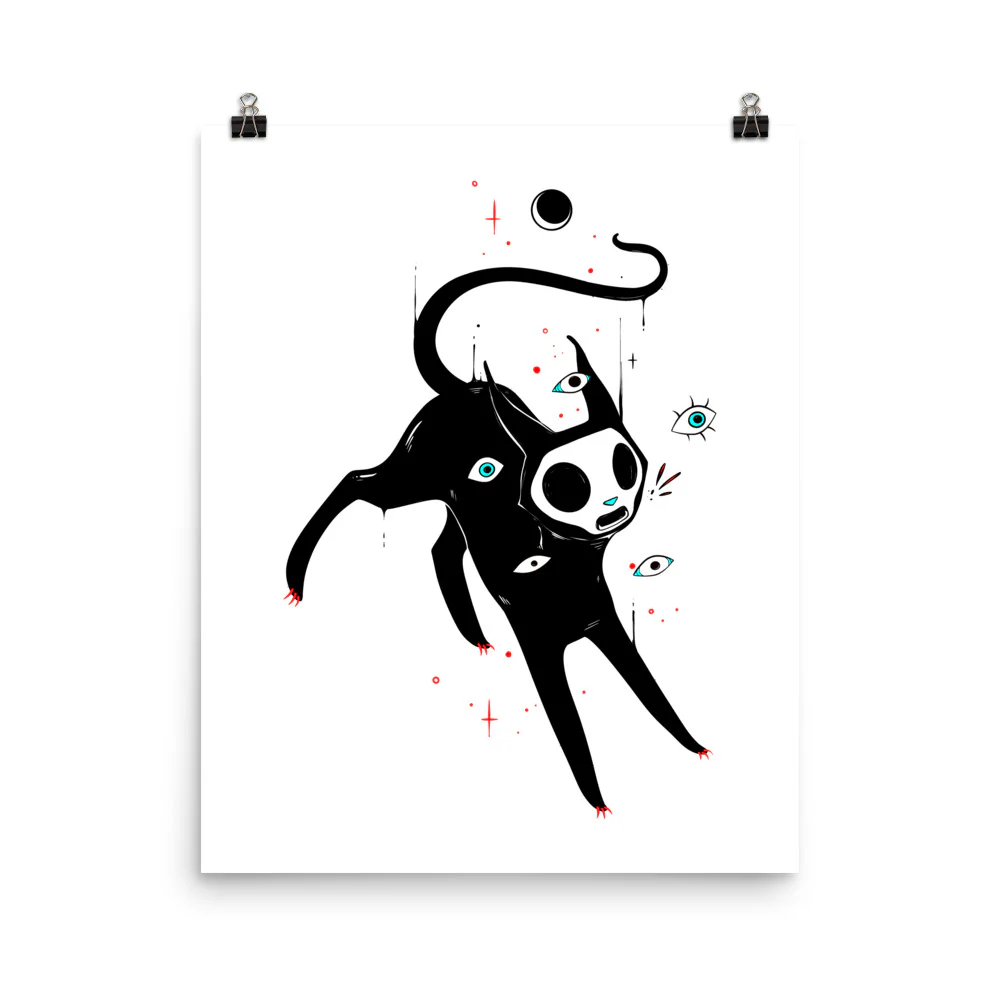 Spooky Cat, Matte Art Print Poster - Image 4