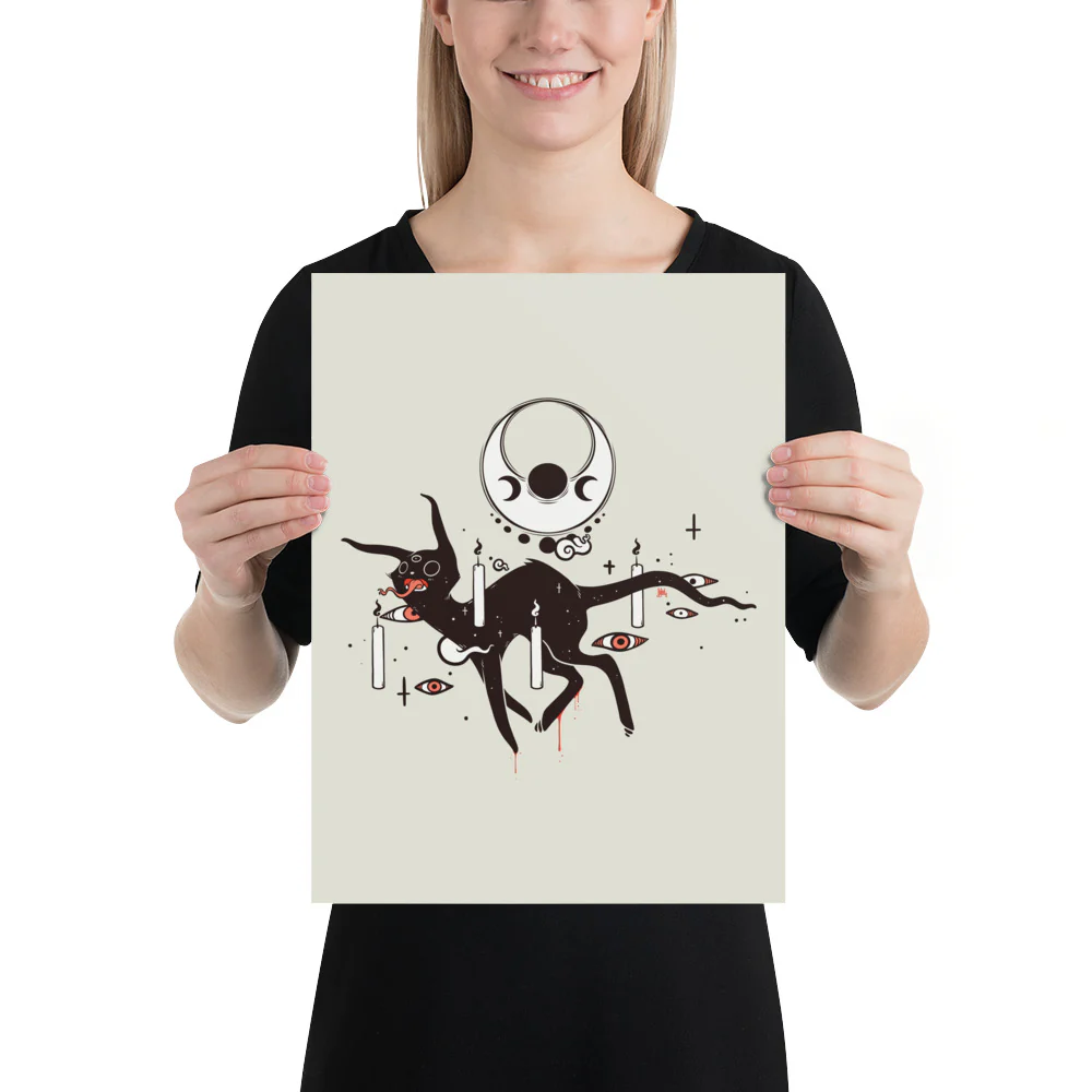 Spooky Cat, Matte Art Print Poster - Image 3