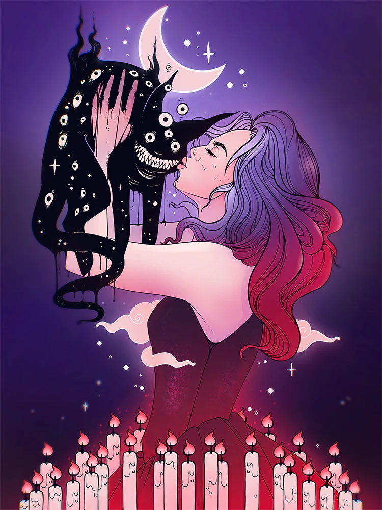 Strange Cat, Matte Art Print Poster - Image 2