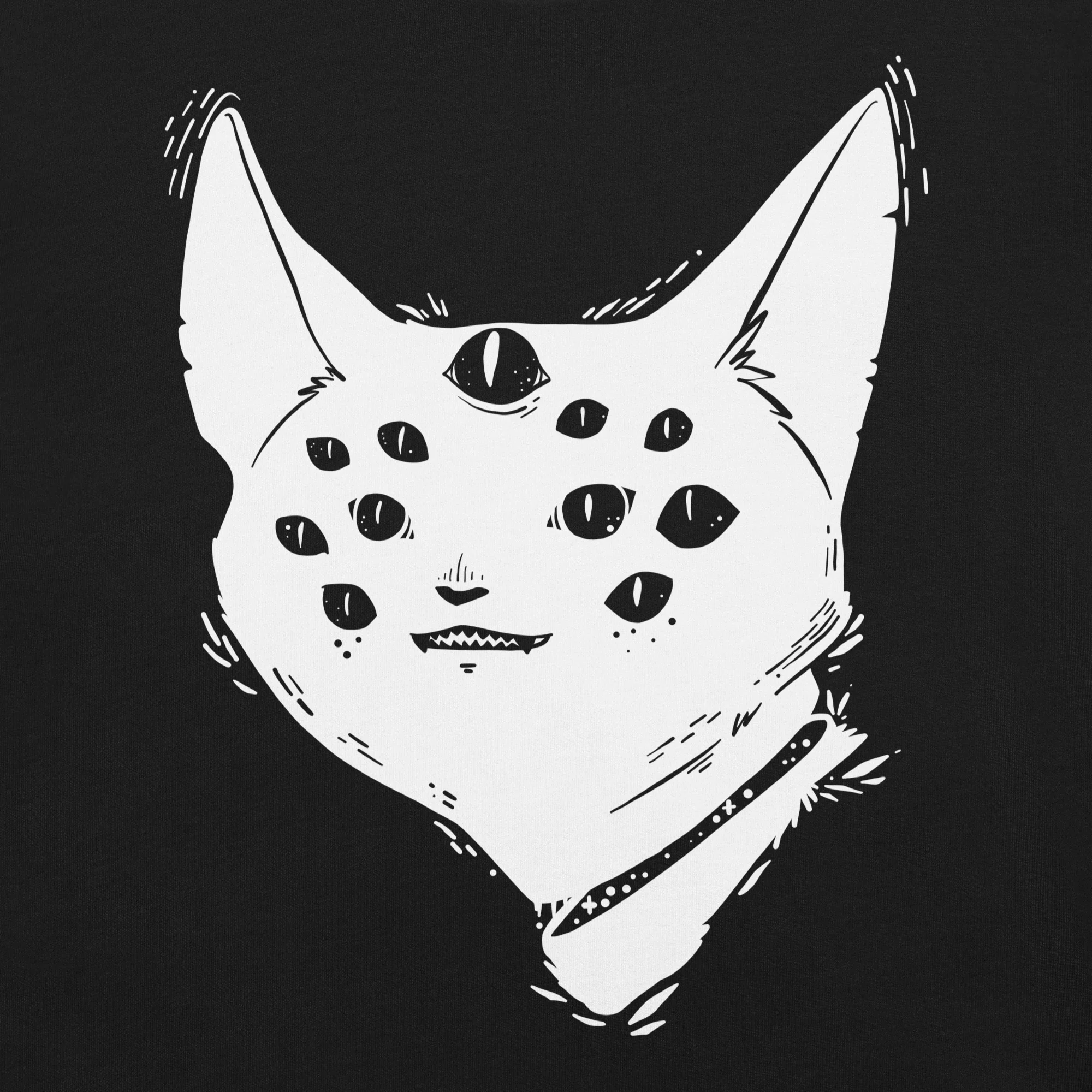 Many Eyed Cat Creature, Unisex T-Shirt - Image 2