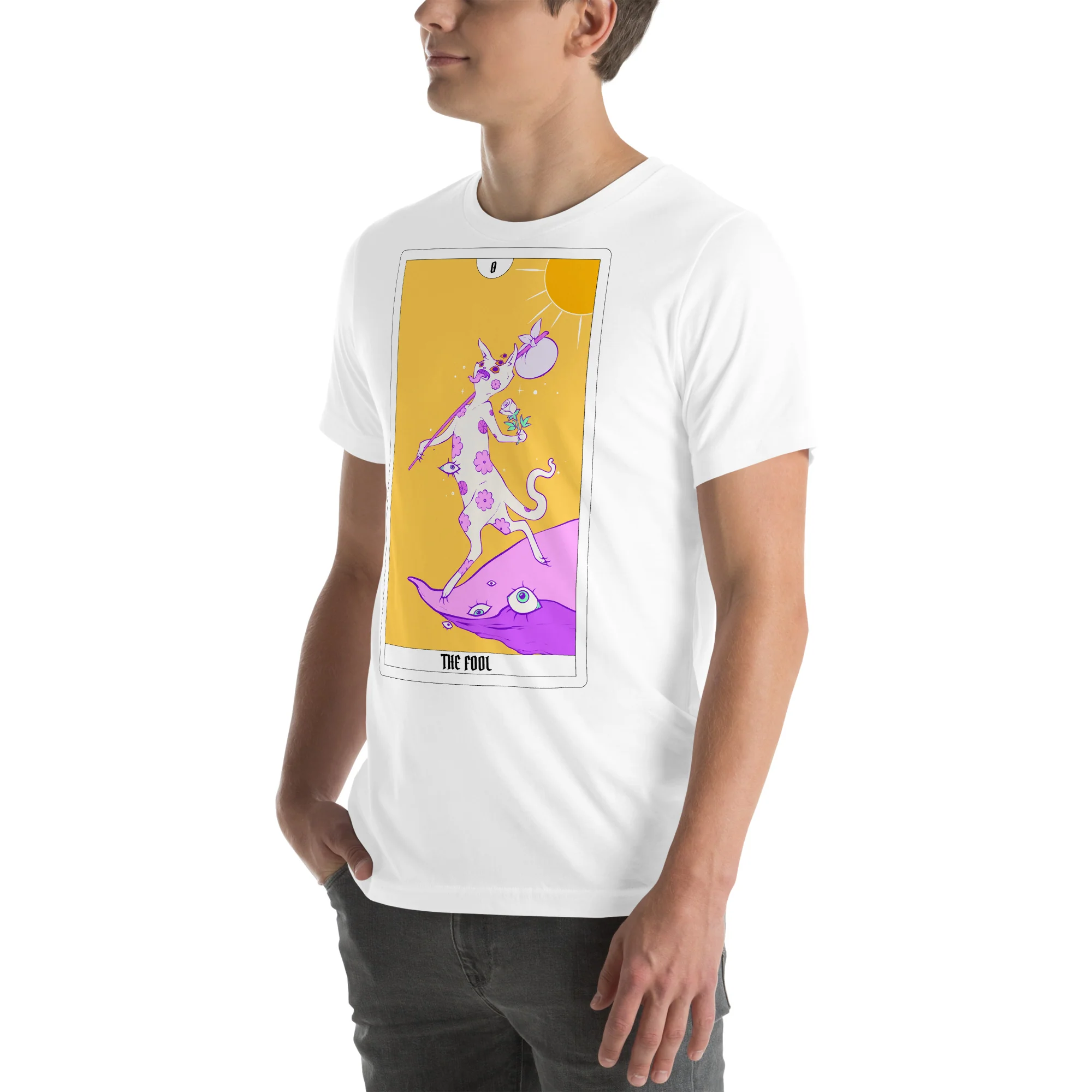 The Fool Tarot Card, Unisex T-Shirt - Image 2