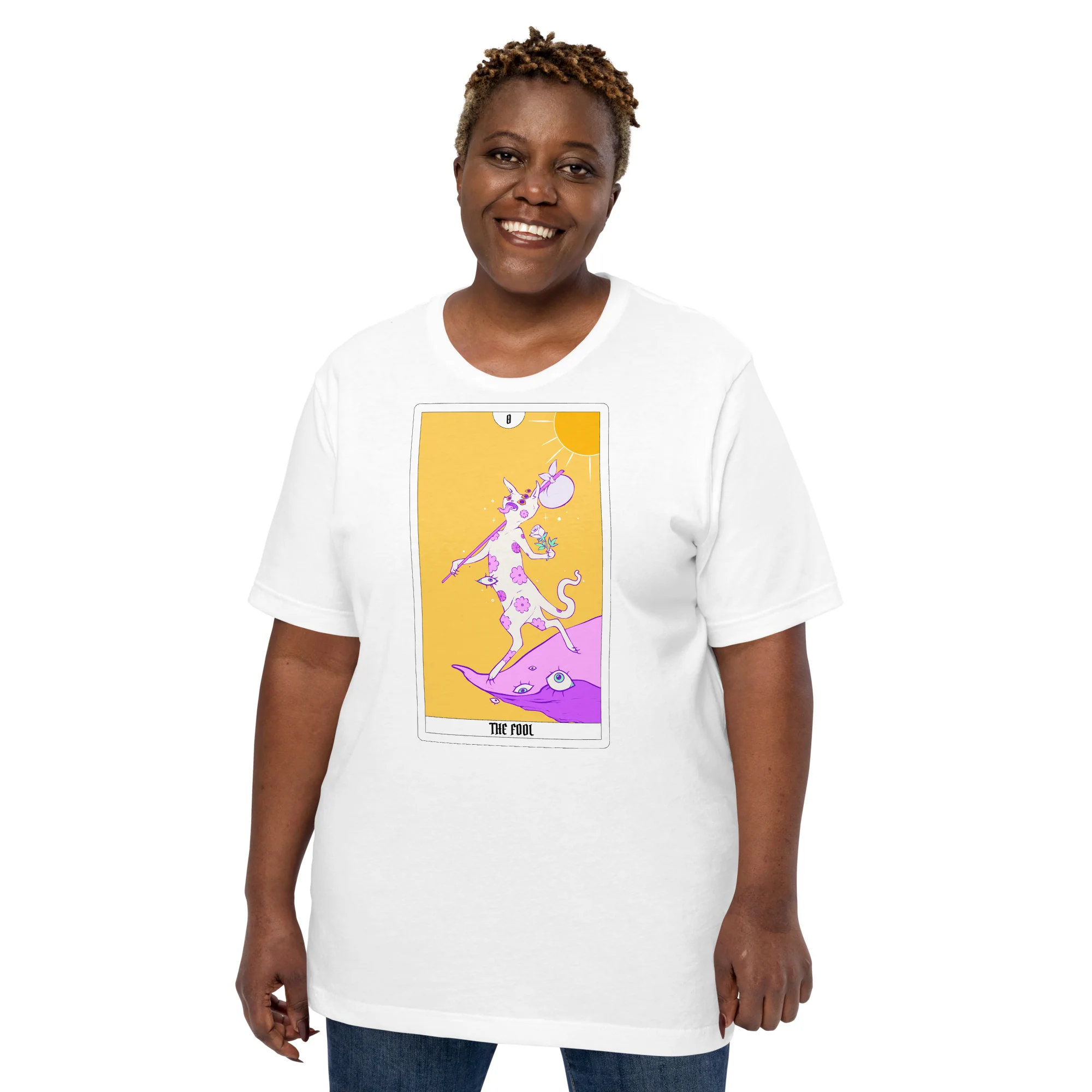 The Fool Tarot Card, Unisex T-Shirt - Image 4