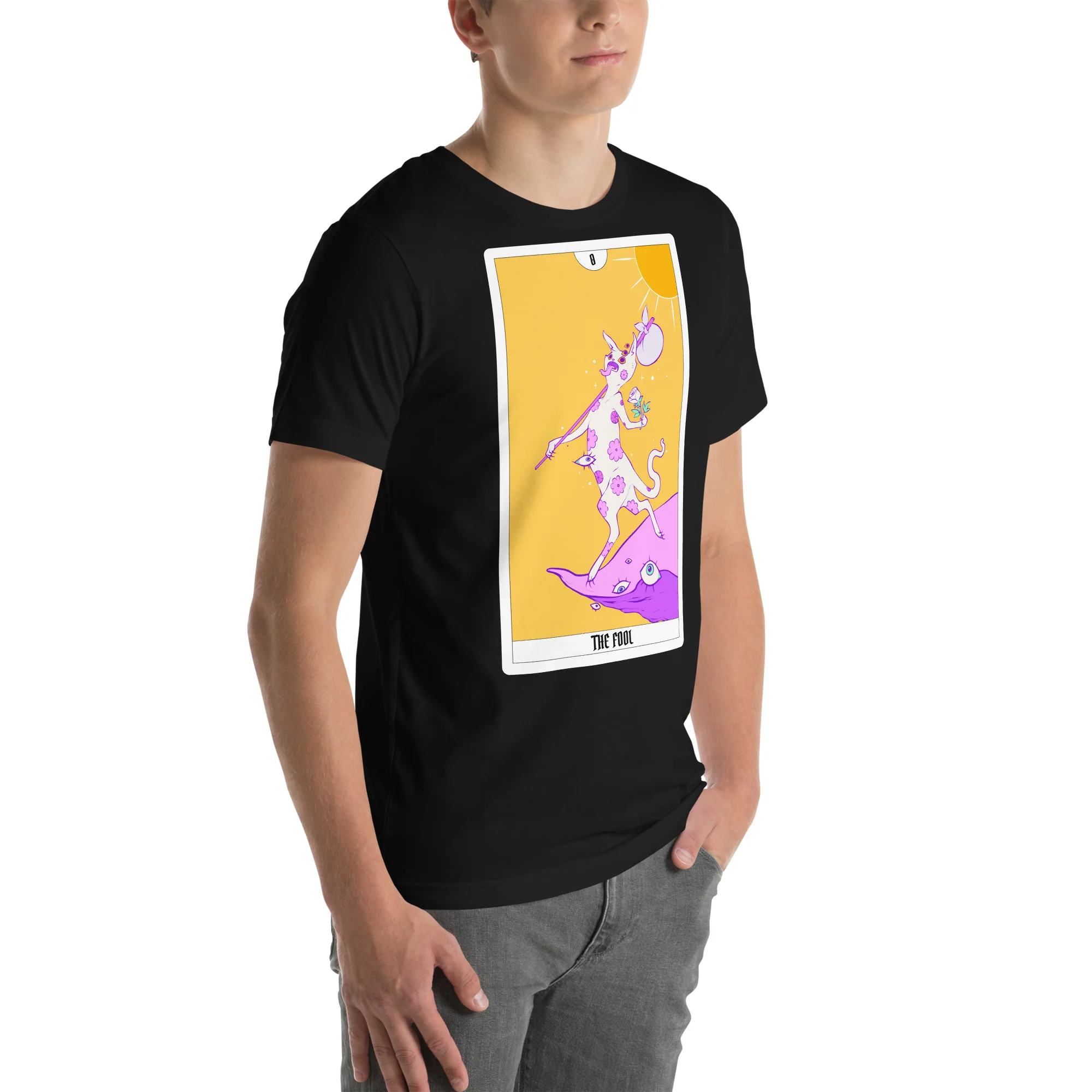 The Fool Tarot Card, Unisex T-Shirt - Image 3