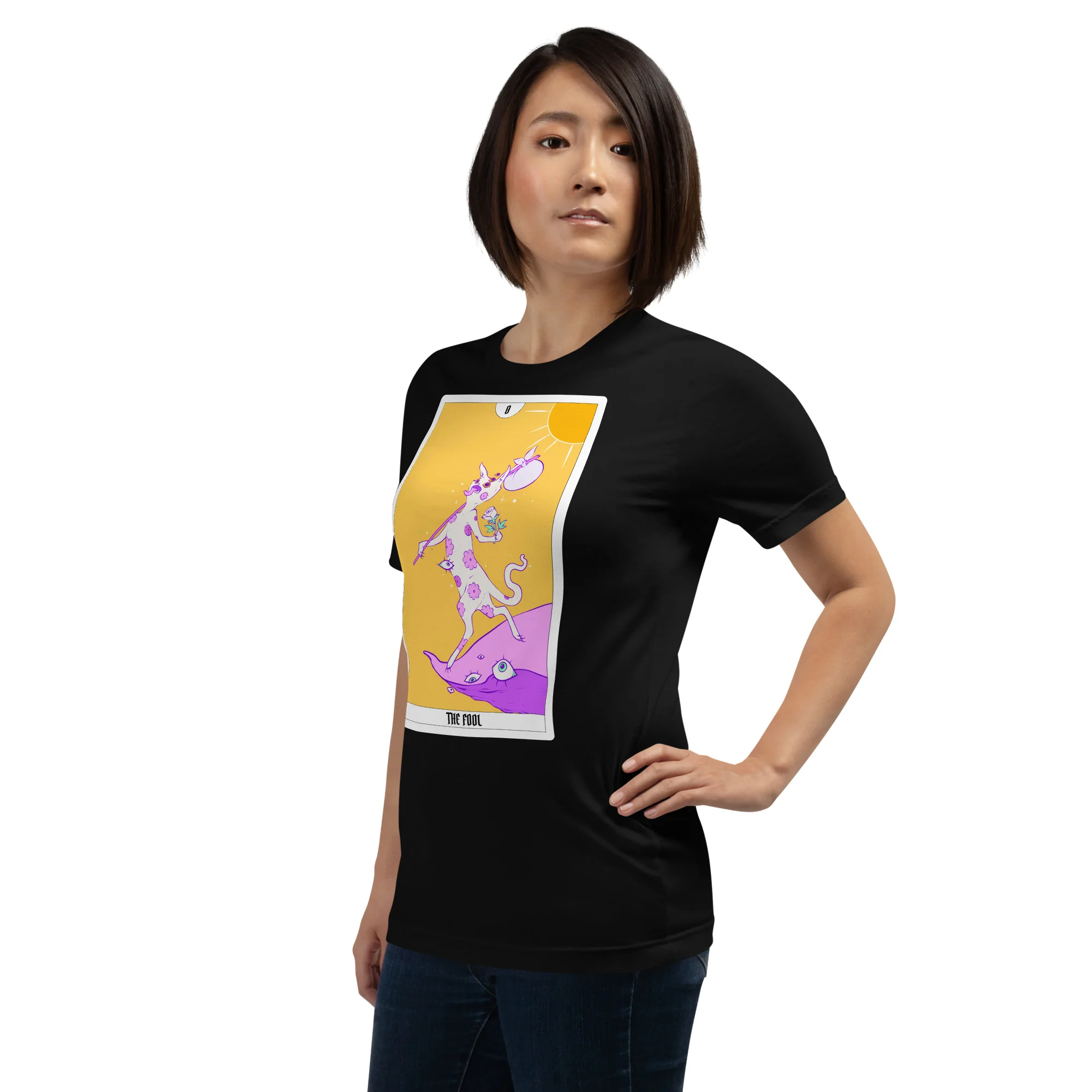 The Fool Tarot Card, Unisex T-Shirt - Image 4