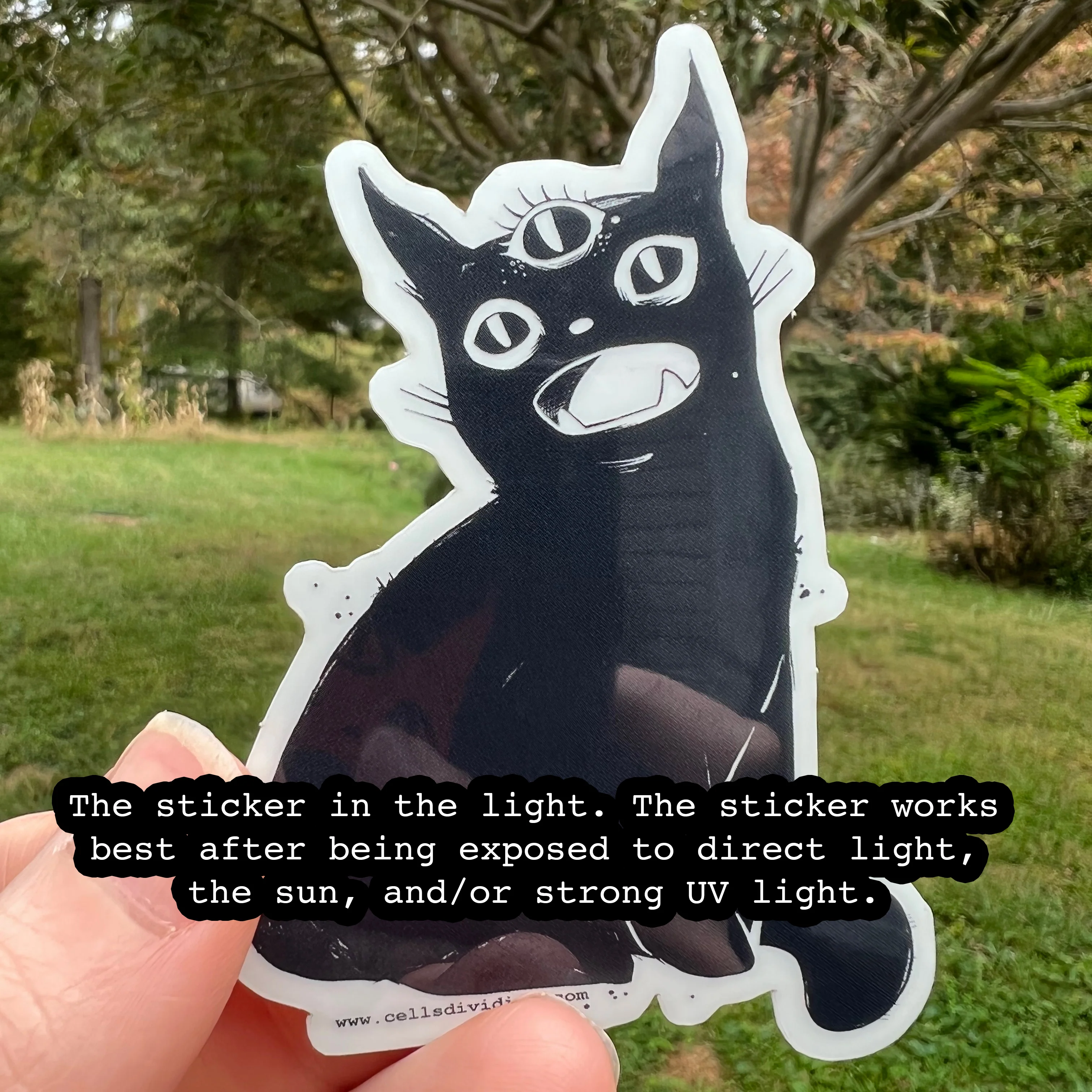 Third Eye Cat, Glow In The Dark Sticker - Image 2