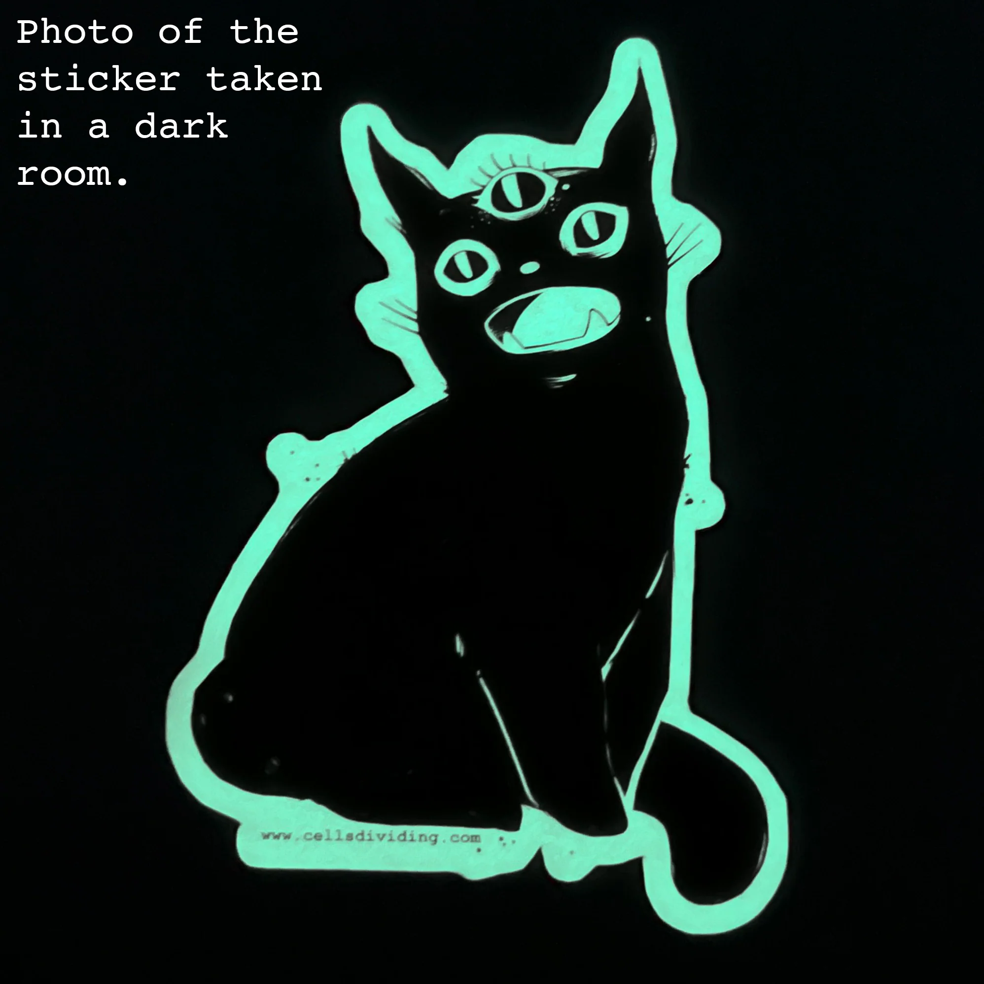 Third Eye Cat, Glow In The Dark Sticker - Image 3