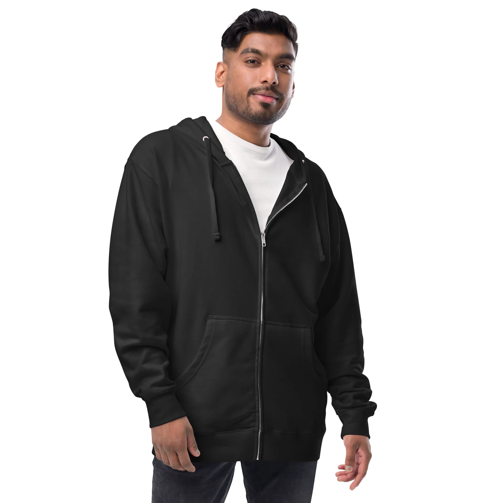 Third Eye Cat, Unisex Fleece Zip-Up Hoodie - Image 3
