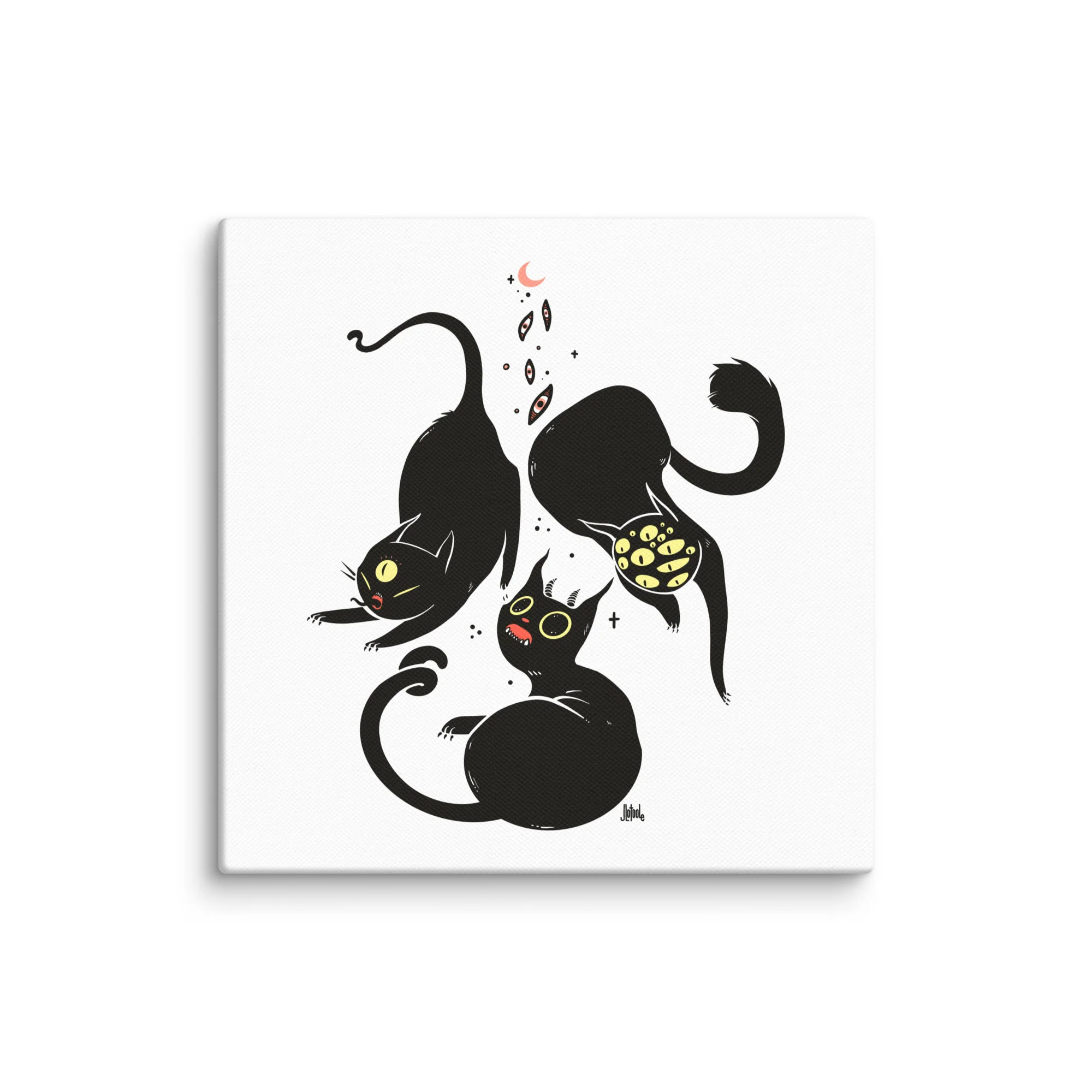 Three Black Cats, Canvas Print - Image 5