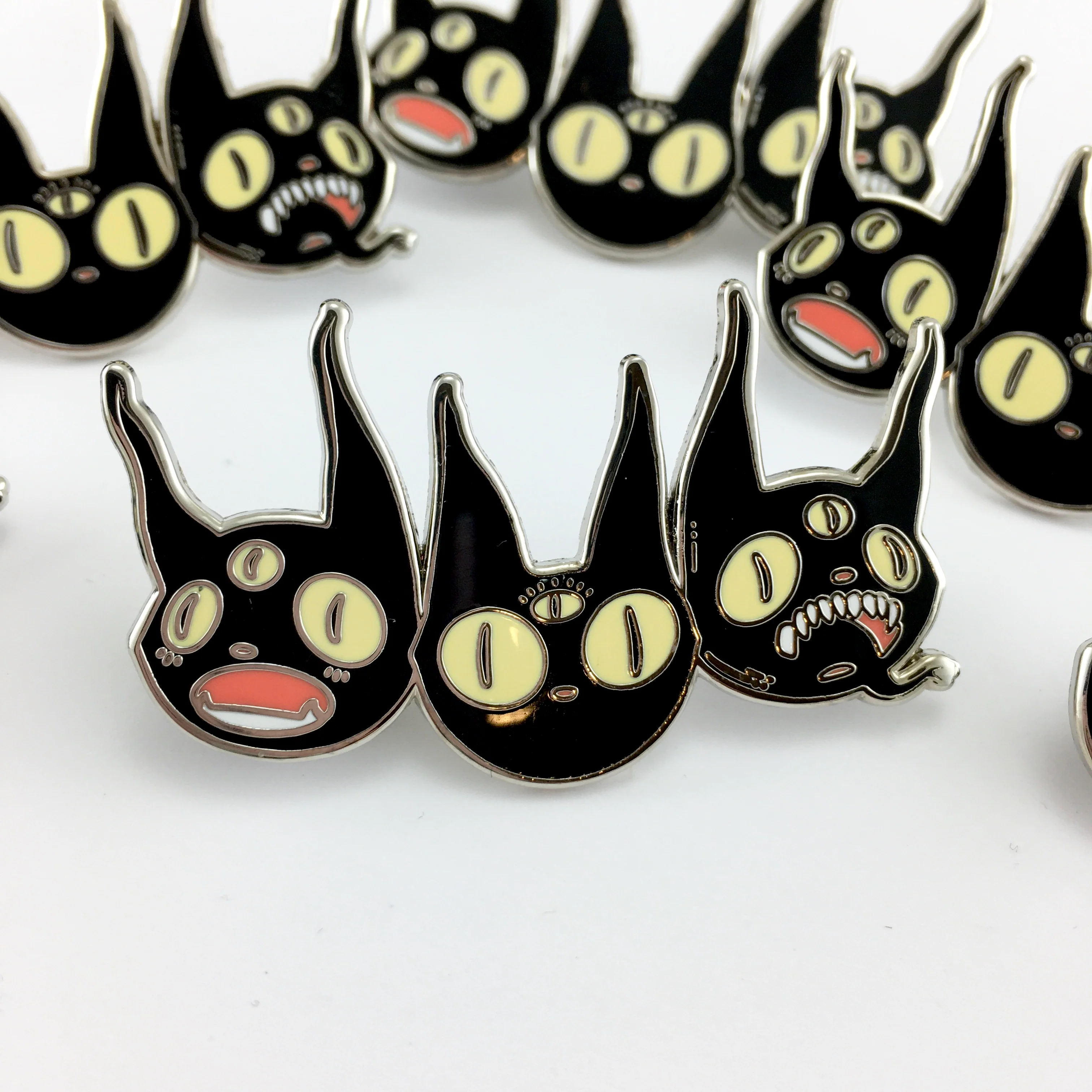 Three Black Cats, Enamel Pin - Image 3