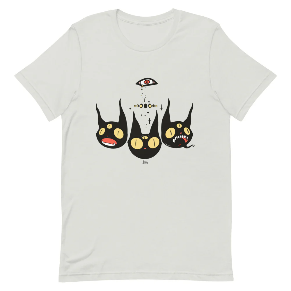 Three Black Cats, Unisex T-Shirt - Image 7