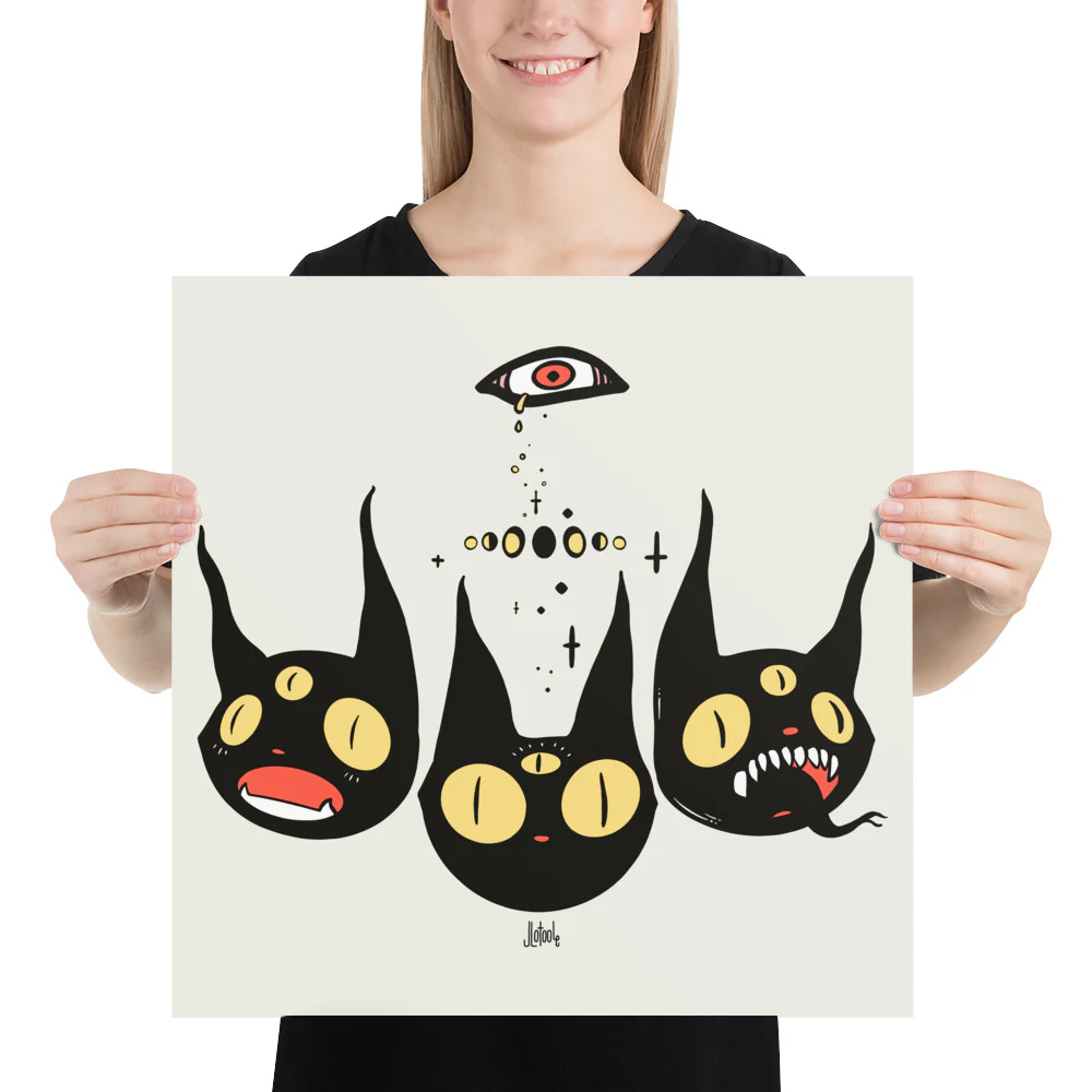 Three Cats, Matte Art Print Poster - Image 10