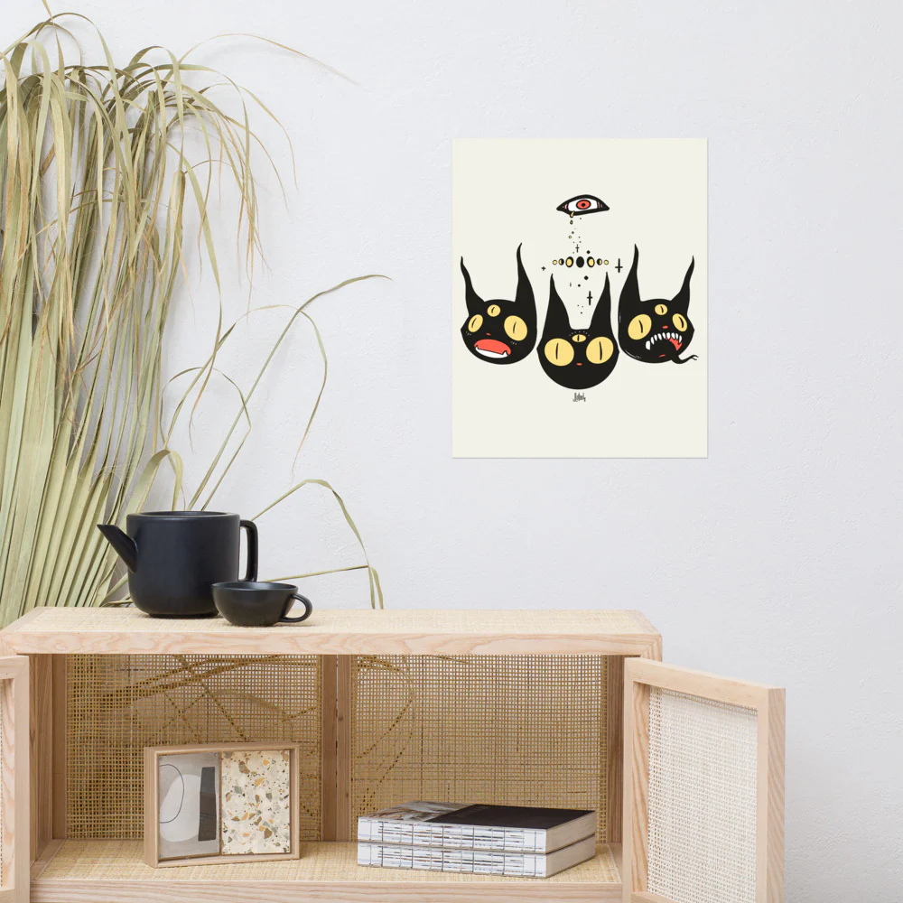 Three Cats, Matte Art Print Poster - Image 11