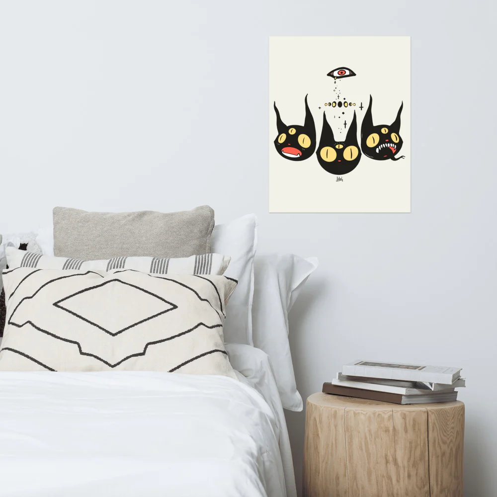 Three Cats, Matte Art Print Poster - Image 12