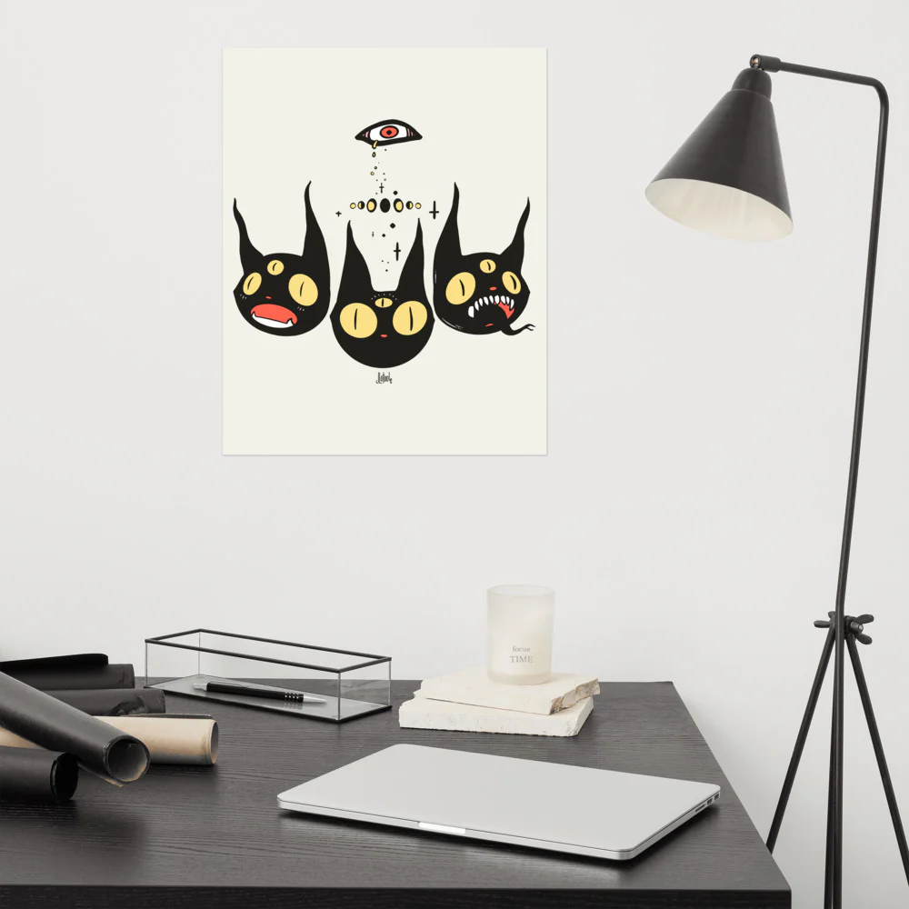 Three Cats, Matte Art Print Poster - Image 13